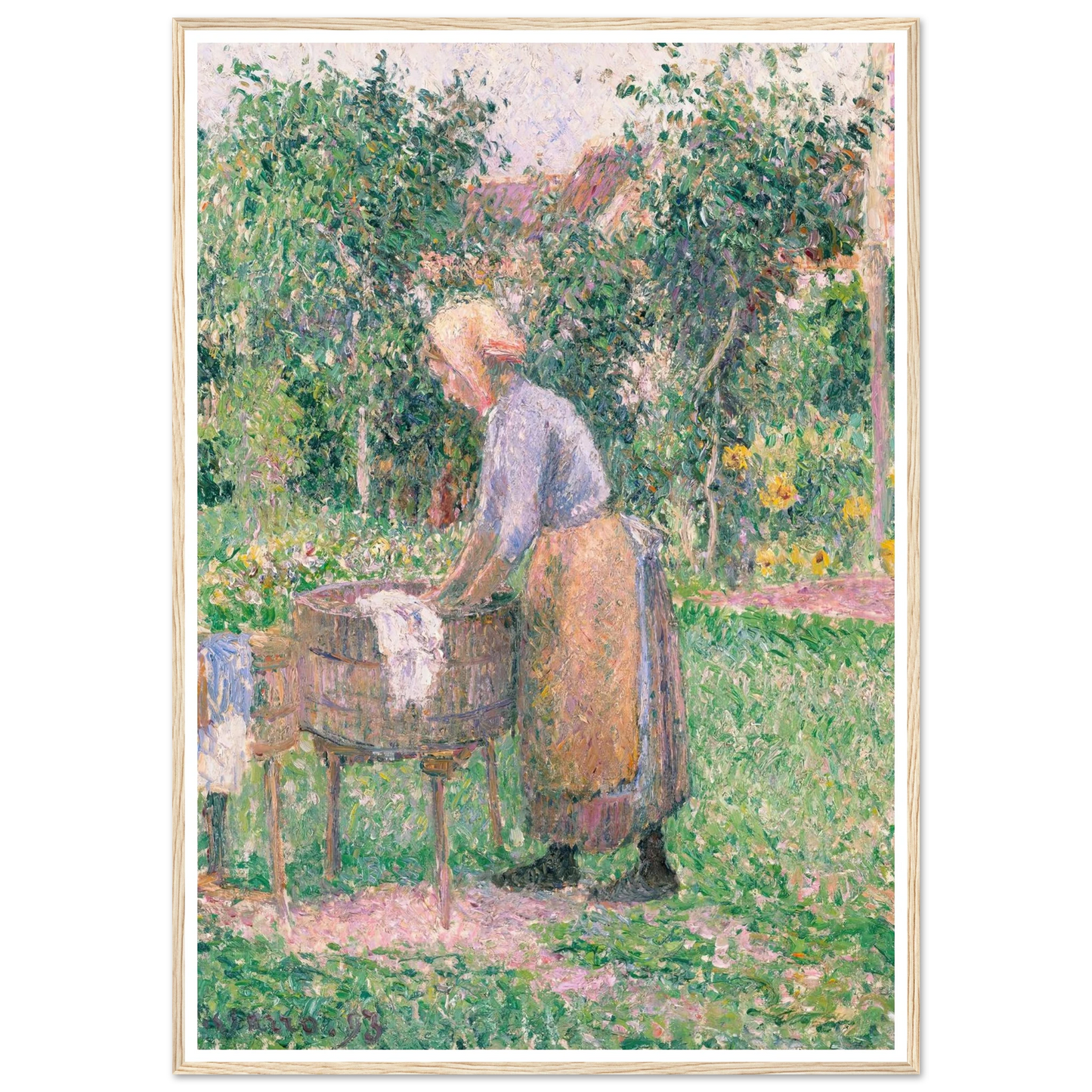 A Washerwoman at Éragny (1893) Art Print | Camille Pissarro-Quipham Collections