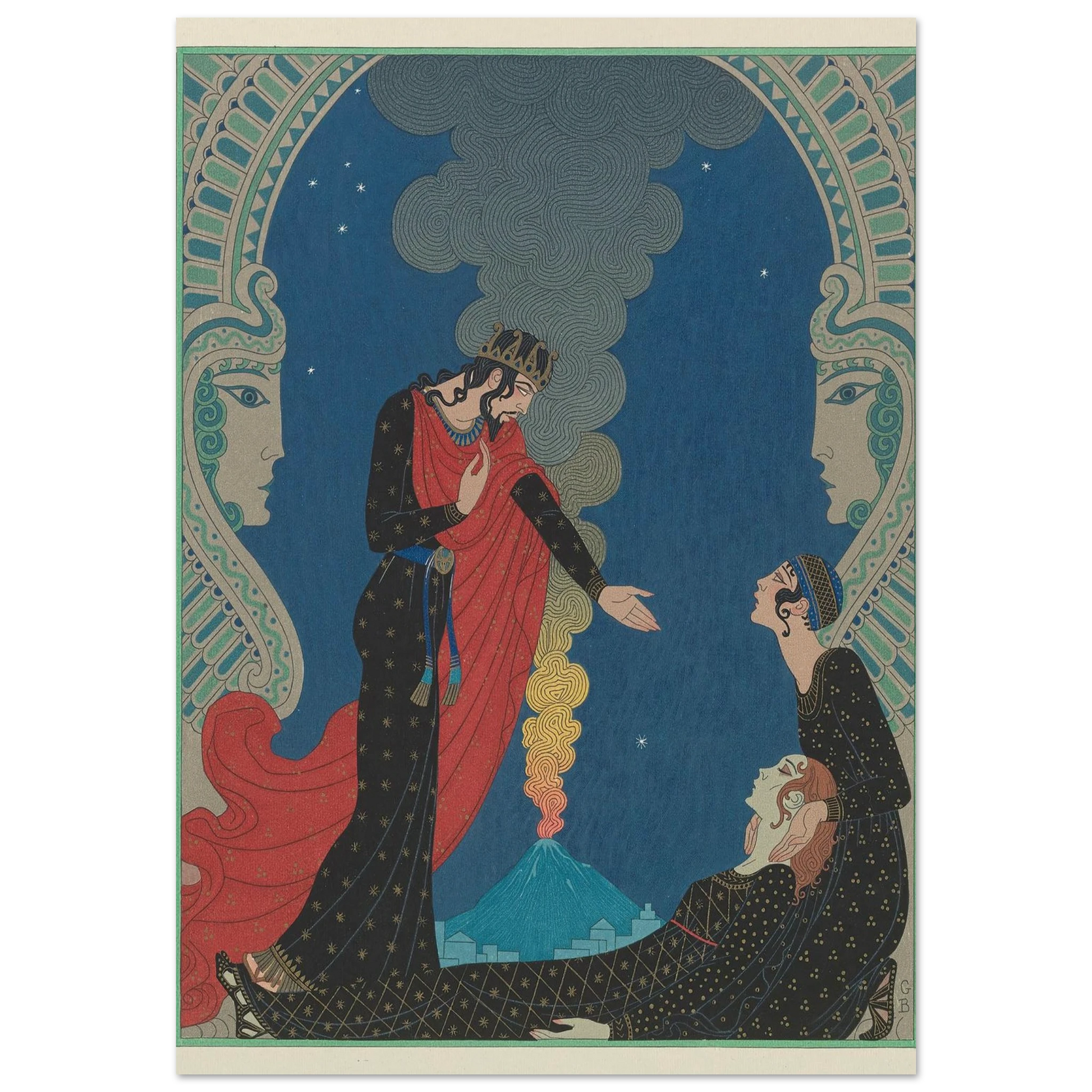 Empedocles and Panthea (1929) Art Print | George Barbier-Quipham Collections