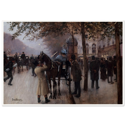 Le boulevard des Capucines, le soir, devant le Café Napolitain (1880) Art Print | Jean Beraud-Quipham Collections