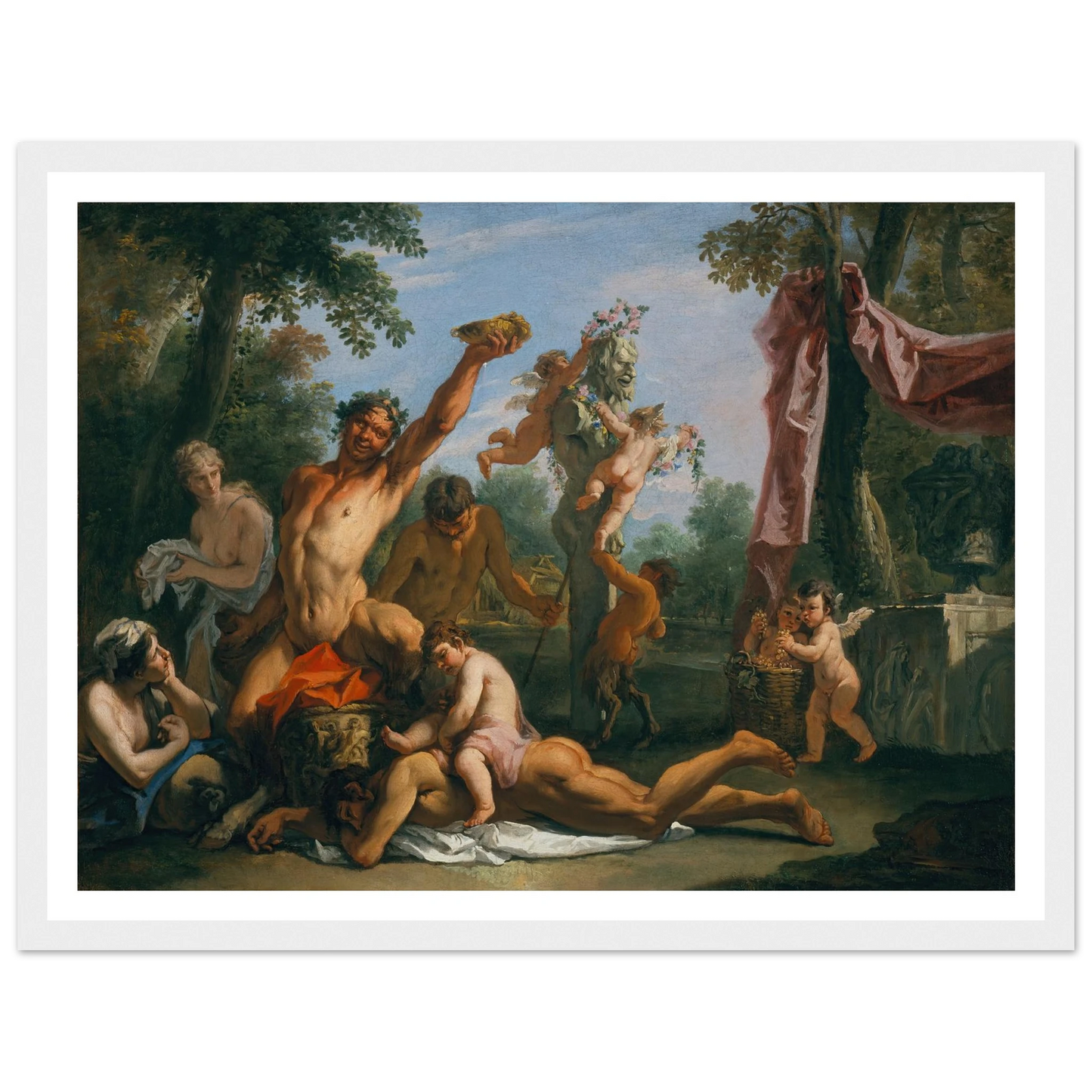 A Bacchanal Art Print | Sebastiano Ricci - Framed Poster - 30x40 cm / 12x16″ - Black frame
