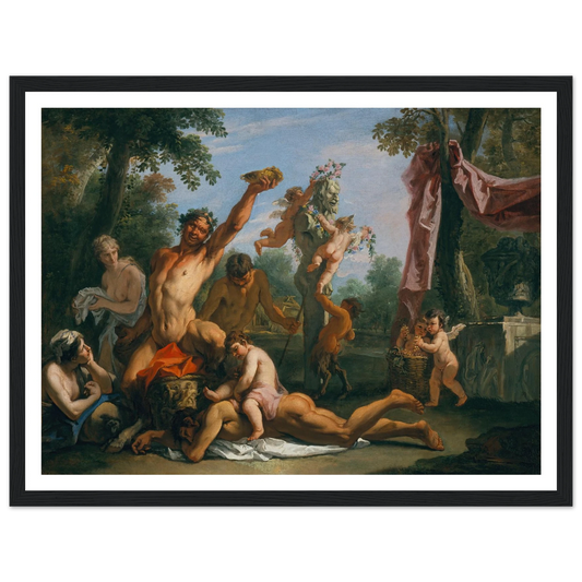 A Bacchanal Art Print | Sebastiano Ricci - Framed Poster - 30x40 cm / 12x16″ - Black frame
