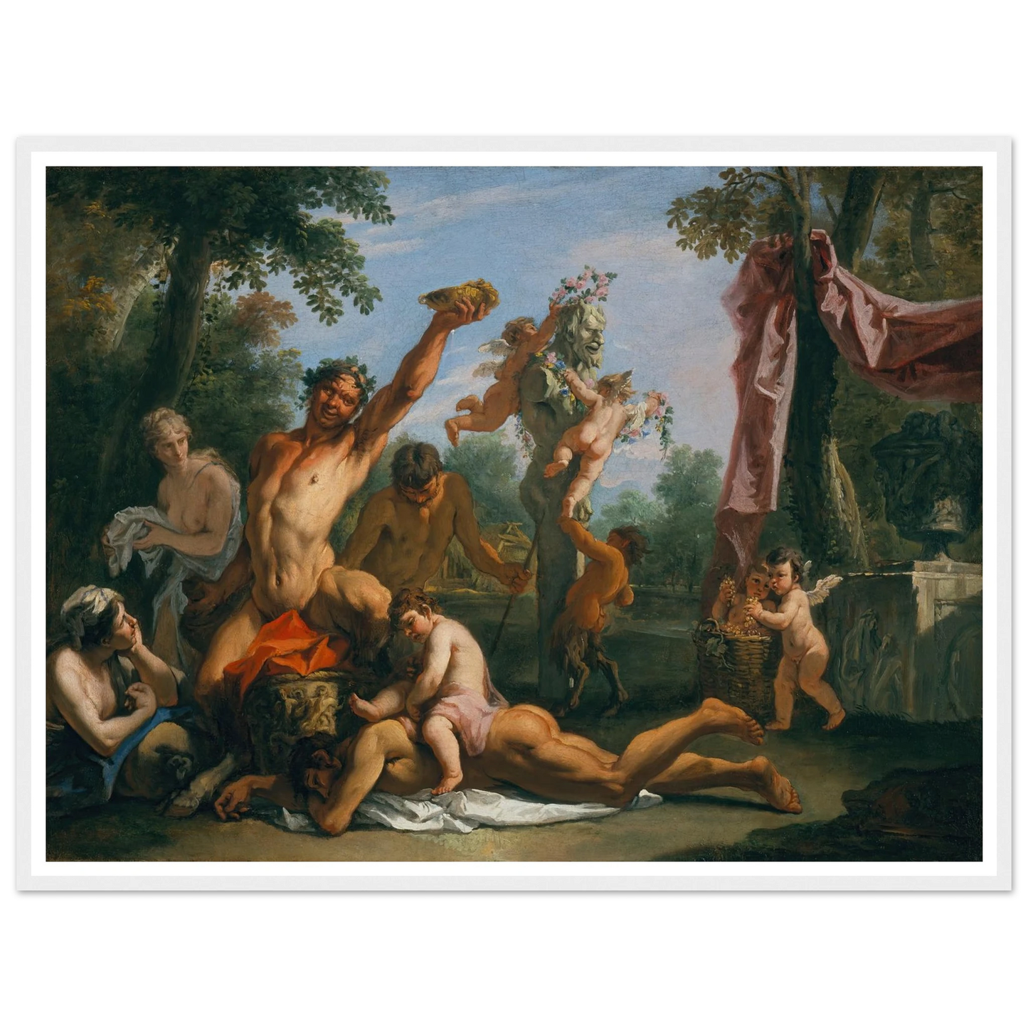 A Bacchanal Art Print | Sebastiano Ricci - Framed Poster - 30x40 cm / 12x16″ - Black frame