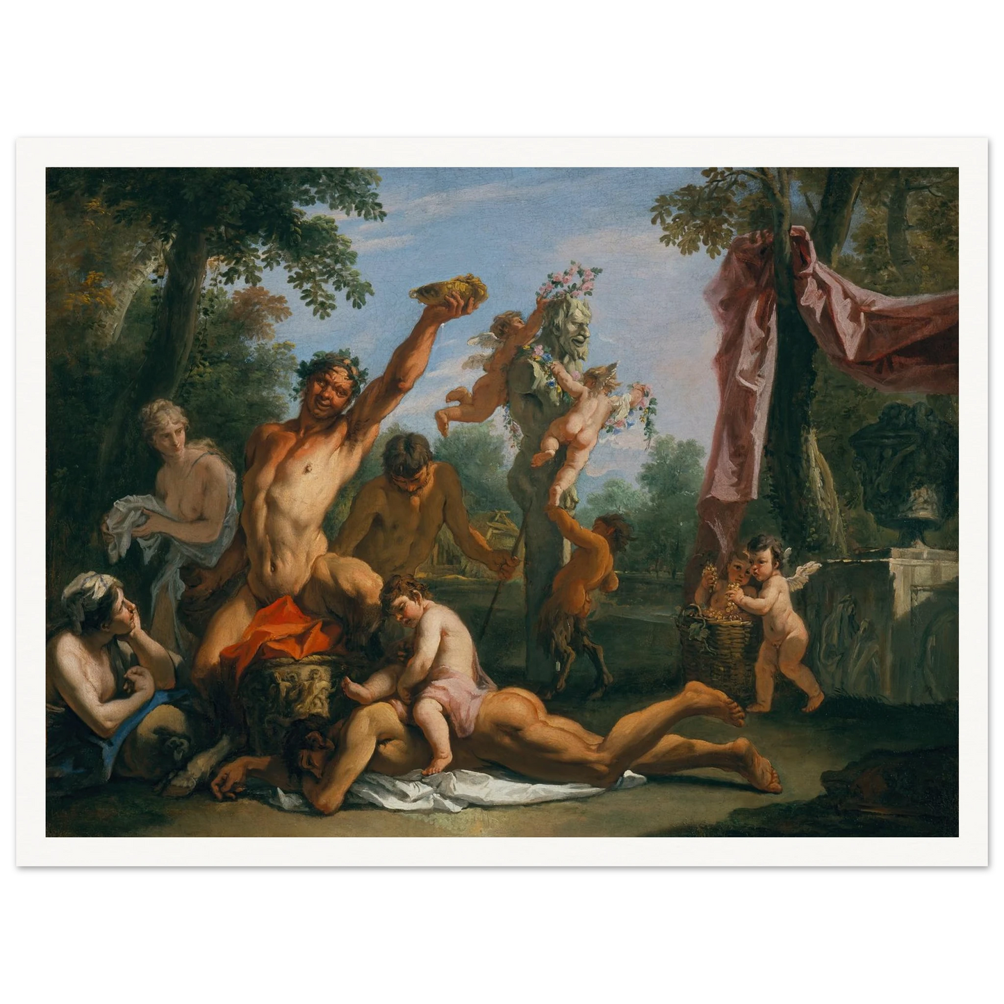 A Bacchanal Art Print | Sebastiano Ricci - Framed Poster - 30x40 cm / 12x16″ - Black frame