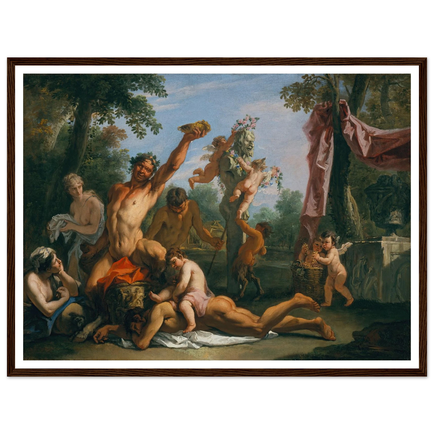 A Bacchanal Art Print | Sebastiano Ricci - Framed Poster - 30x40 cm / 12x16″ - Black frame