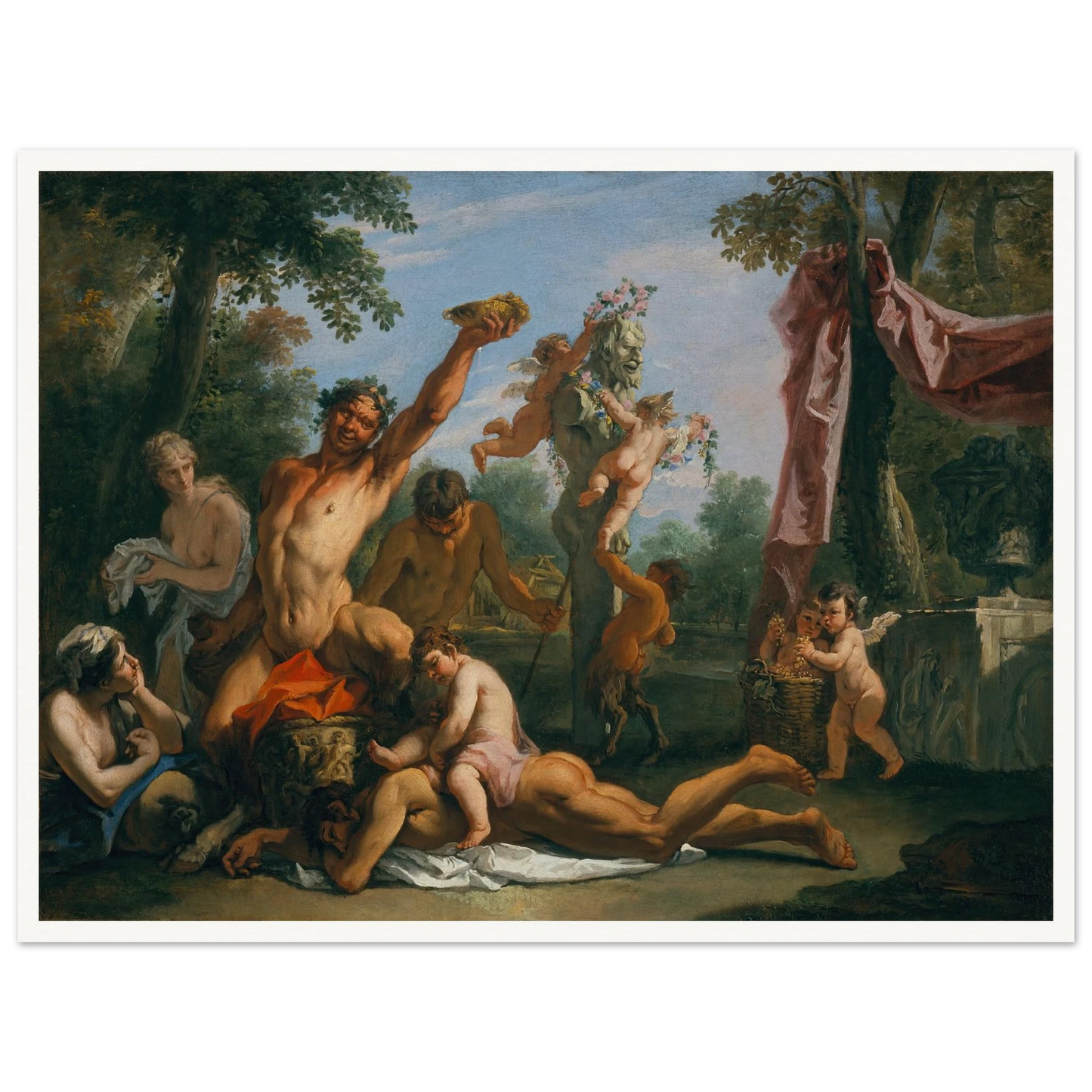 A Bacchanal Art Print | Sebastiano Ricci - Framed Poster - 30x40 cm / 12x16″ - Black frame