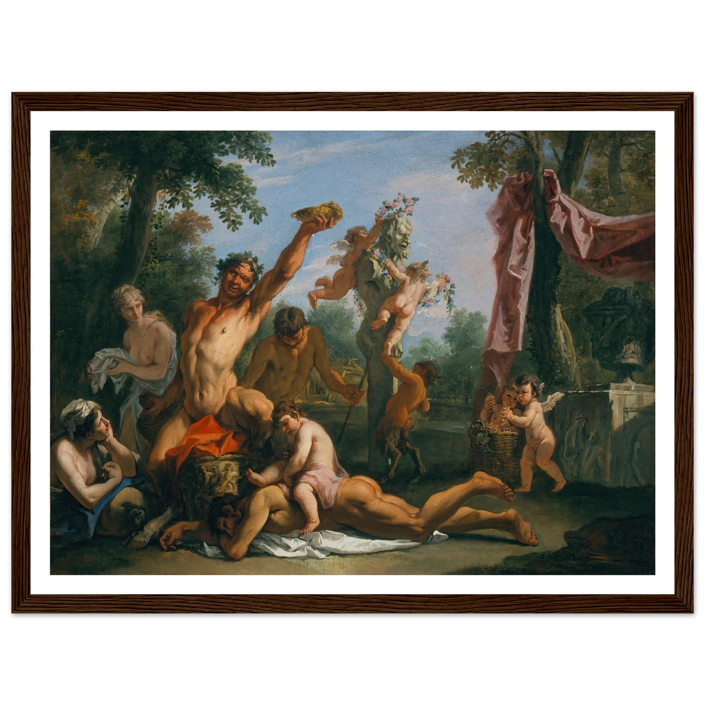 A Bacchanal Art Print | Sebastiano Ricci - Framed Poster - 30x40 cm / 12x16″ - Black frame