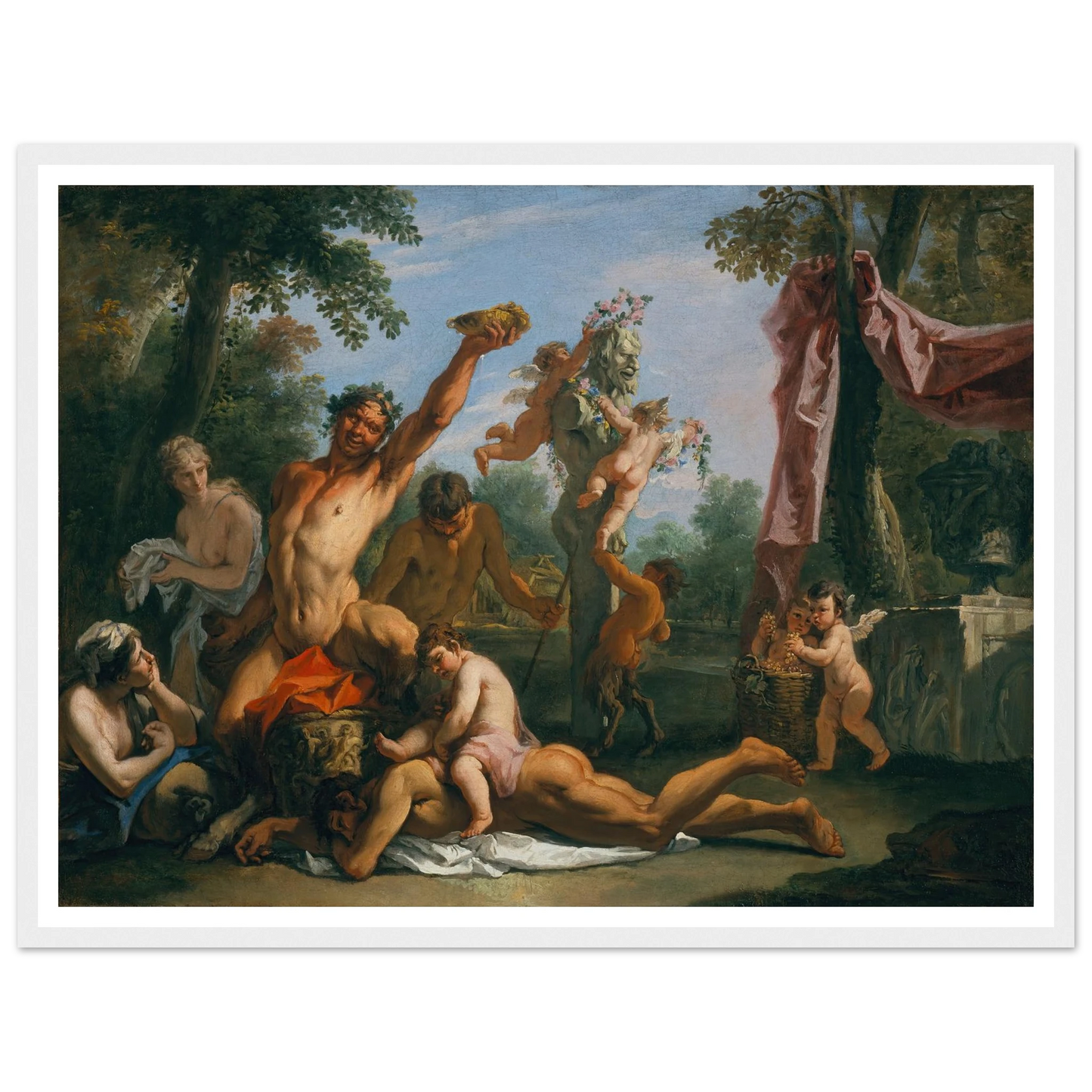 A Bacchanal Art Print | Sebastiano Ricci - Framed Poster - 30x40 cm / 12x16″ - Black frame