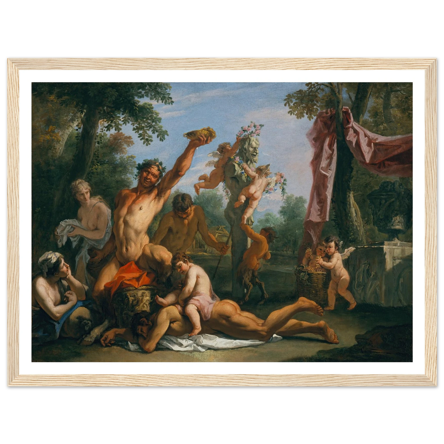 A Bacchanal Art Print | Sebastiano Ricci - Framed Poster - 30x40 cm / 12x16″ - Black frame