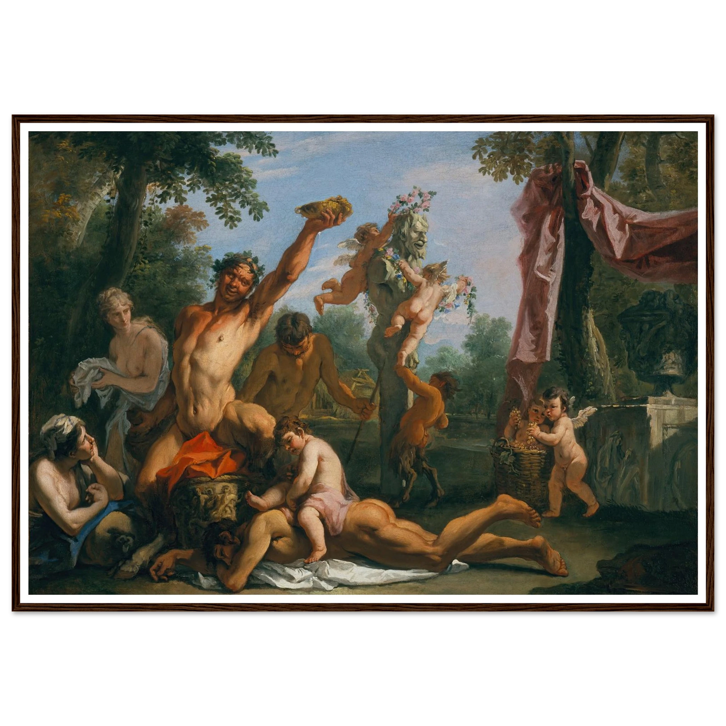 A Bacchanal Art Print | Sebastiano Ricci - Framed Poster - 30x40 cm / 12x16″ - Black frame