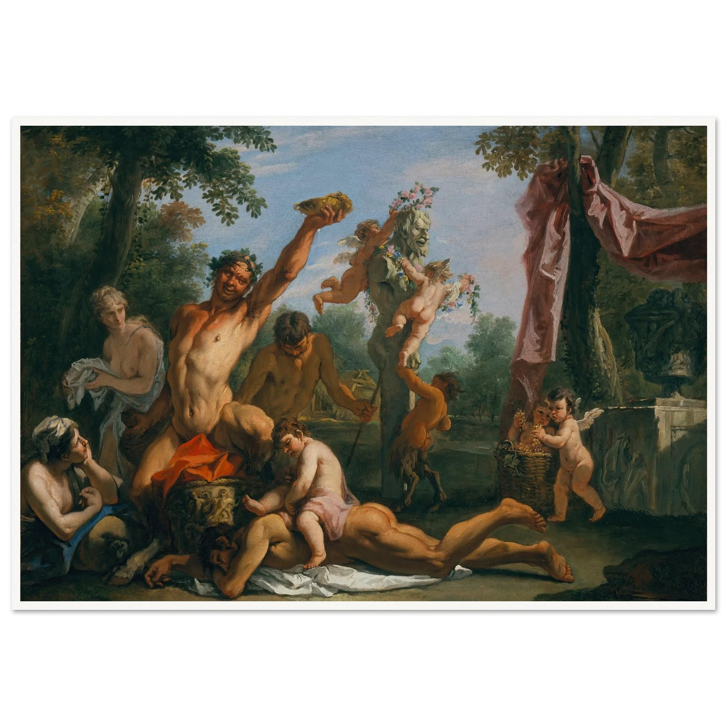 A Bacchanal Art Print | Sebastiano Ricci - Framed Poster - 30x40 cm / 12x16″ - Black frame