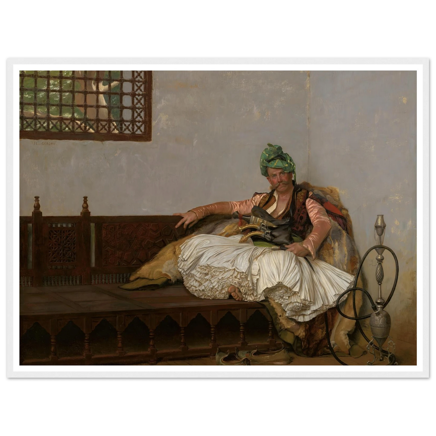 A Bashi-Bazouk Chieftan (circa 1880-82) Art Print | Jean Leon Gerome - Framed Poster - 30x40 cm / 12x16″ - Black frame