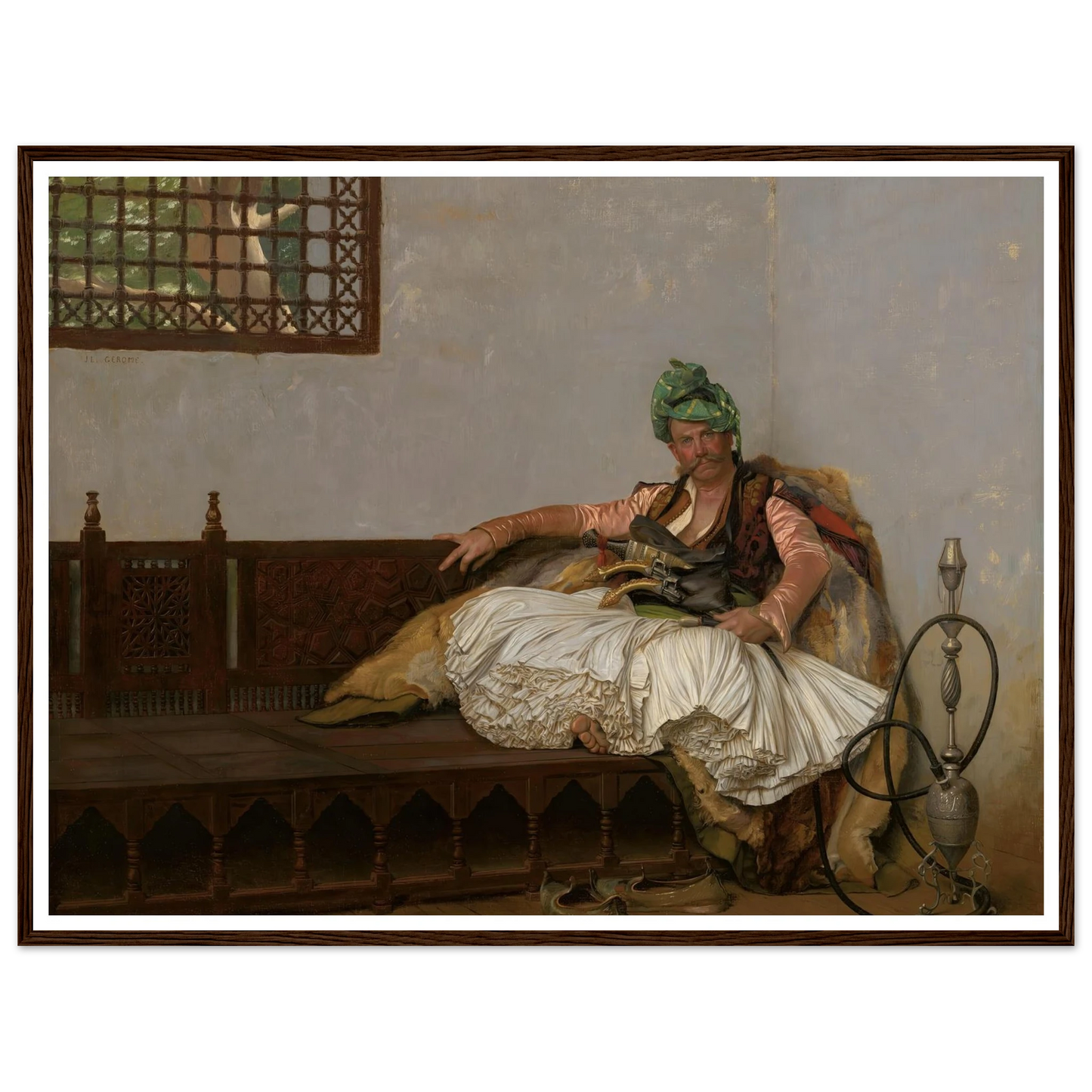 A Bashi-Bazouk Chieftan (circa 1880-82) Art Print | Jean Leon Gerome - Framed Poster - 30x40 cm / 12x16″ - Black frame