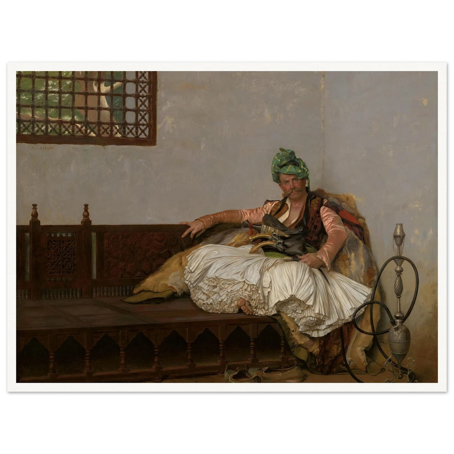 A Bashi-Bazouk Chieftan (circa 1880-82) Art Print | Jean Leon Gerome - Framed Poster - 30x40 cm / 12x16″ - Black frame