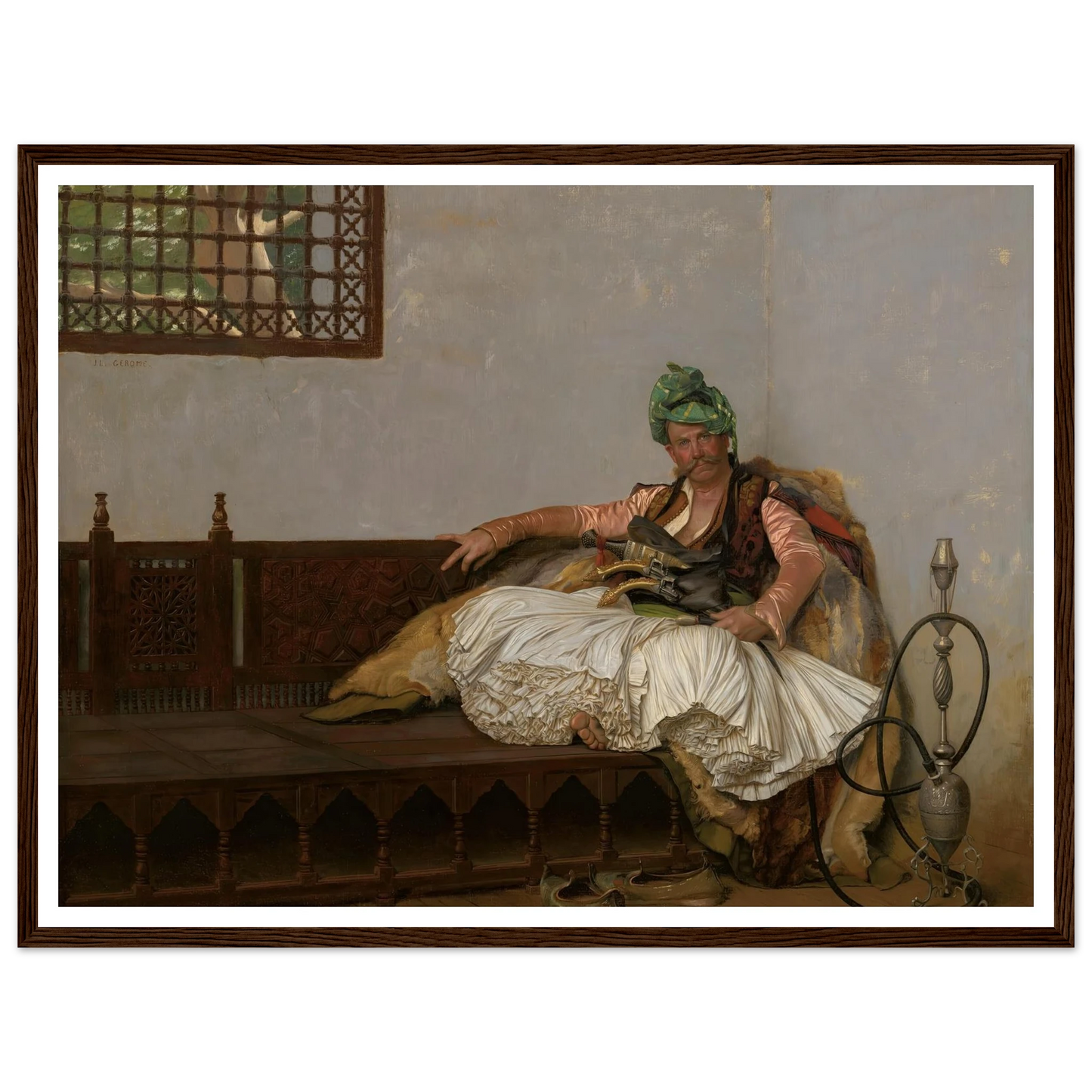 A Bashi-Bazouk Chieftan (circa 1880-82) Art Print | Jean Leon Gerome - Framed Poster - 30x40 cm / 12x16″ - Black frame