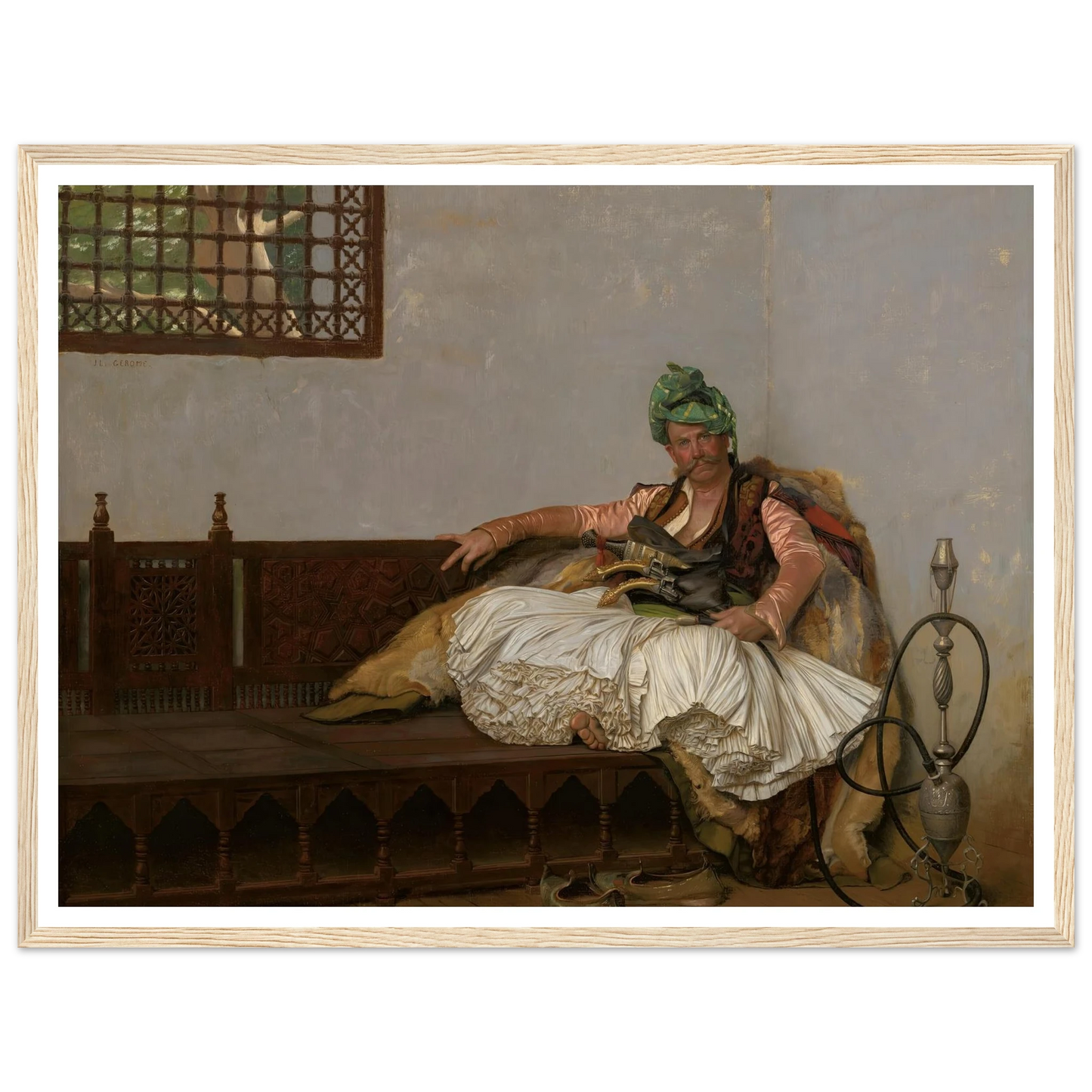 A Bashi-Bazouk Chieftan (circa 1880-82) Art Print | Jean Leon Gerome - Framed Poster - 30x40 cm / 12x16″ - Black frame