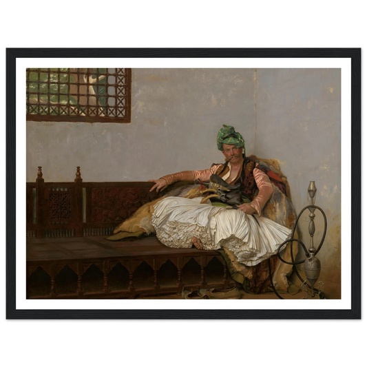 A Bashi-Bazouk Chieftan (circa 1880-82) Art Print | Jean Leon Gerome - Framed Poster - 30x40 cm / 12x16″ - Black frame