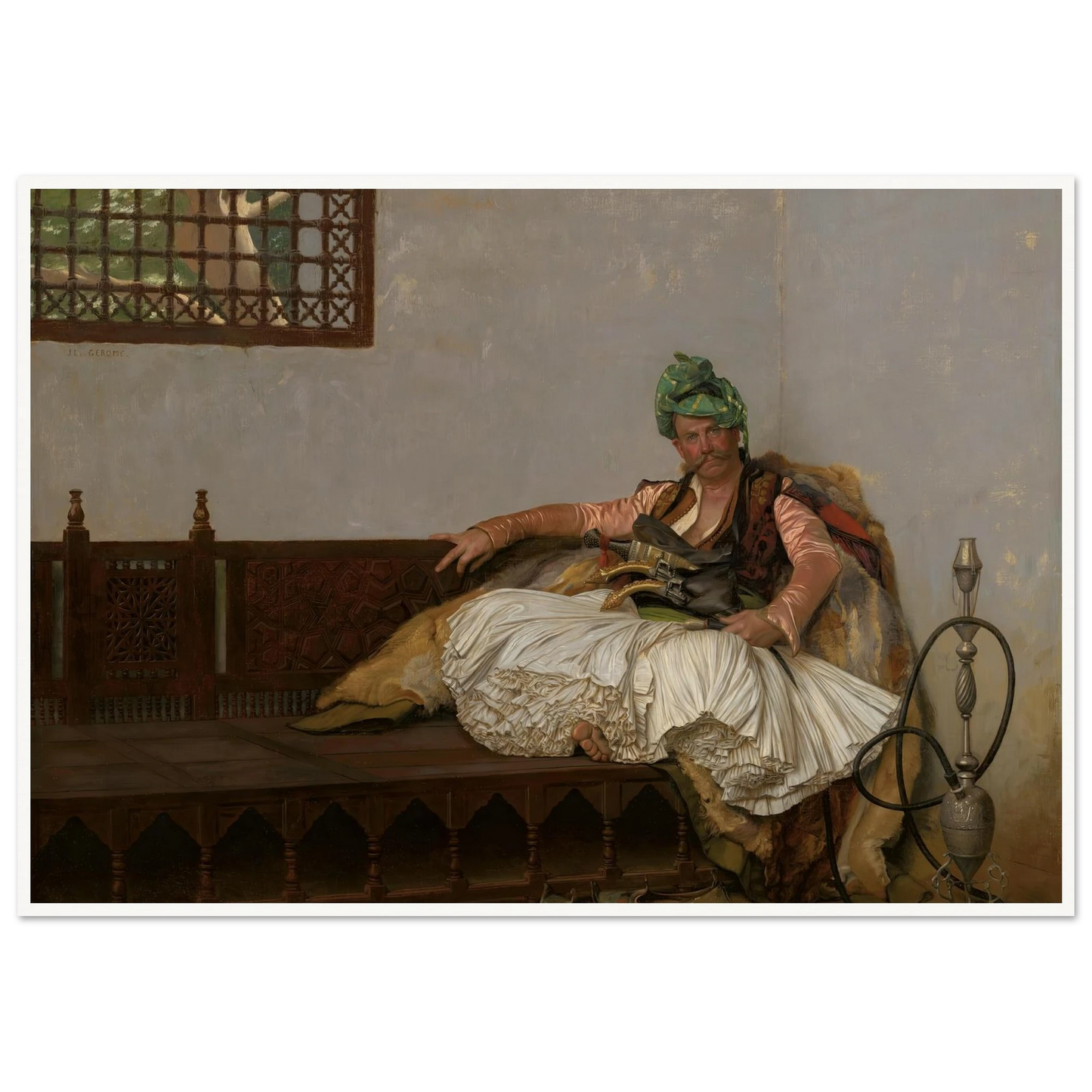 A Bashi-Bazouk Chieftan (circa 1880-82) Art Print | Jean Leon Gerome - Framed Poster - 30x40 cm / 12x16″ - Black frame