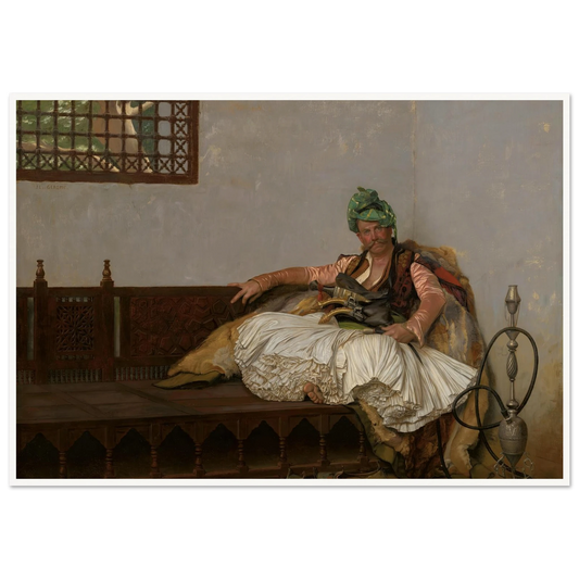 A Bashi-Bazouk Chieftan (circa 1880-82) Art Print | Jean Leon Gerome - Framed Poster - 30x40 cm / 12x16″ - Black frame