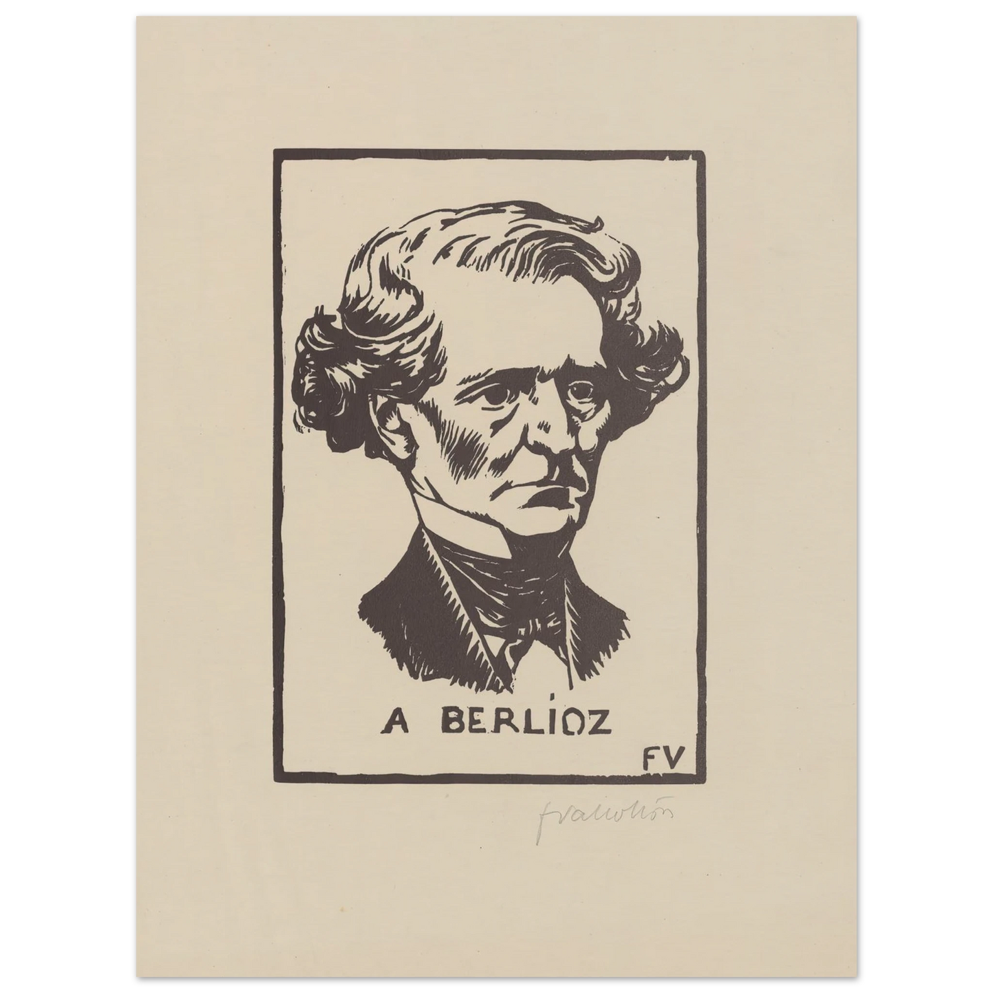 A Berlioz (1891) Art Print | Felix Vallotton - Framed Poster - 30x40 cm / 12x16″ - Black frame