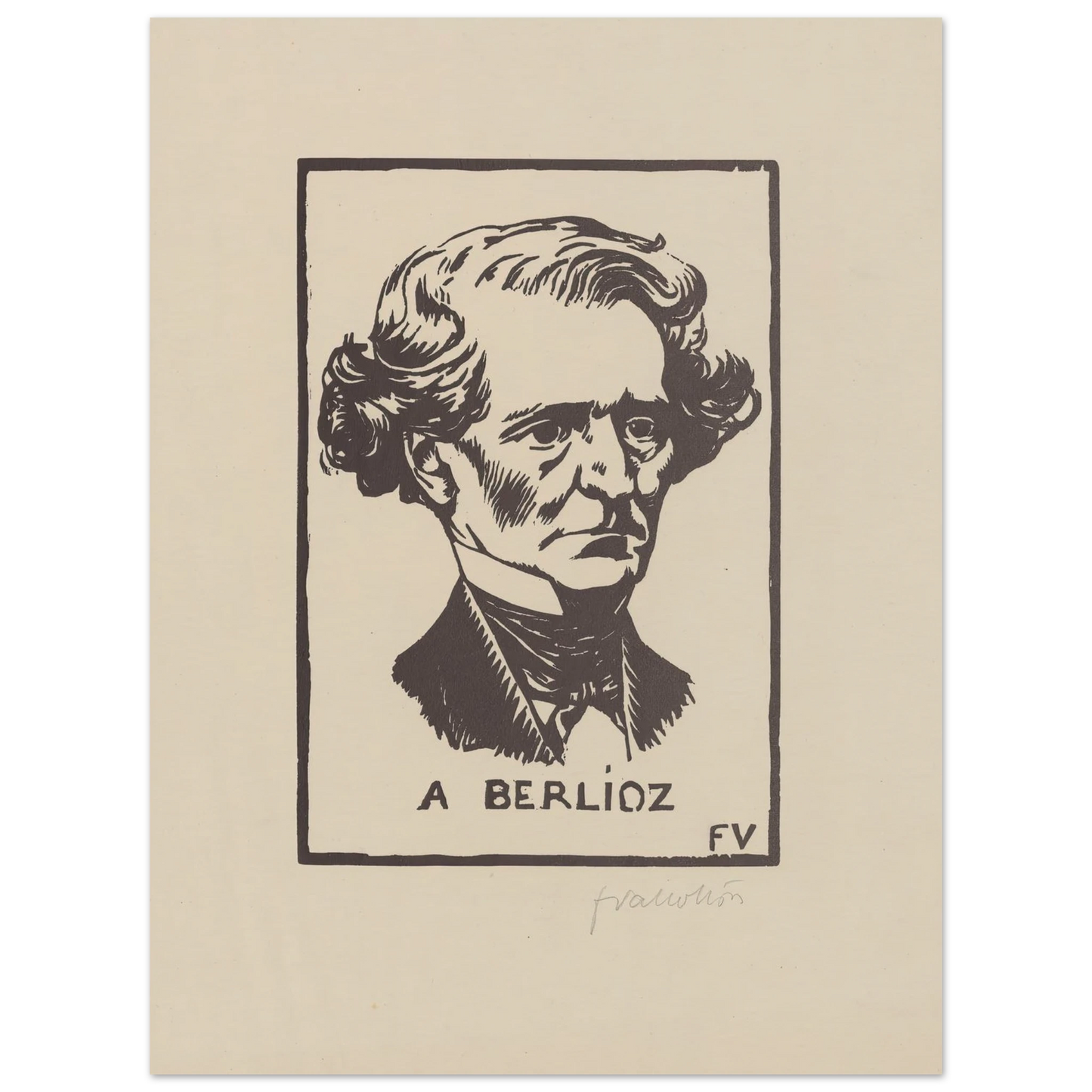 A Berlioz (1891) Art Print | Felix Vallotton - Framed Poster - 30x40 cm / 12x16″ - Black frame
