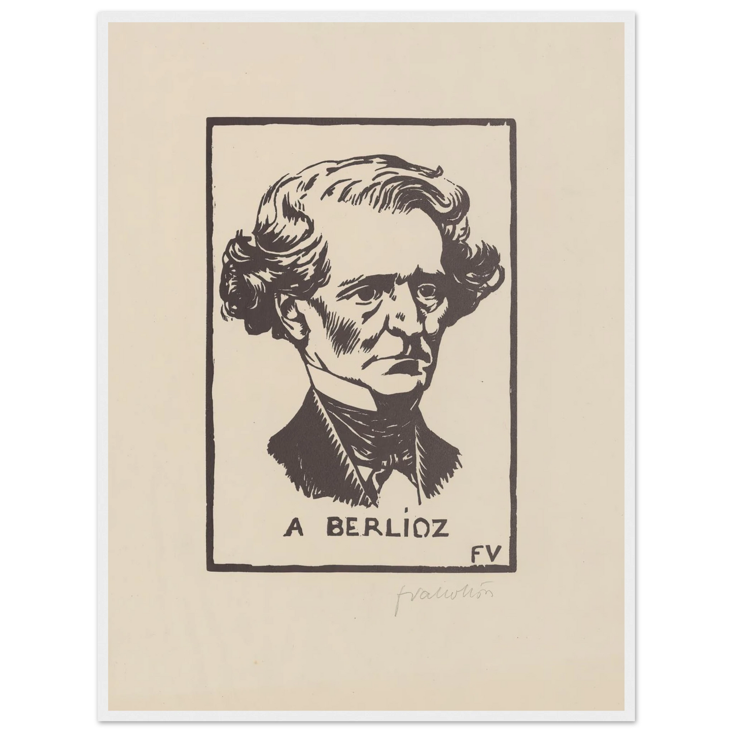 A Berlioz (1891) Art Print | Felix Vallotton - Framed Poster - 30x40 cm / 12x16″ - Black frame
