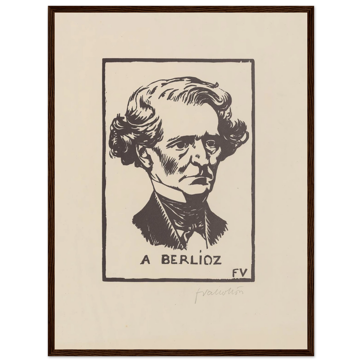 A Berlioz (1891) Art Print | Felix Vallotton - Framed Poster - 30x40 cm / 12x16″ - Black frame