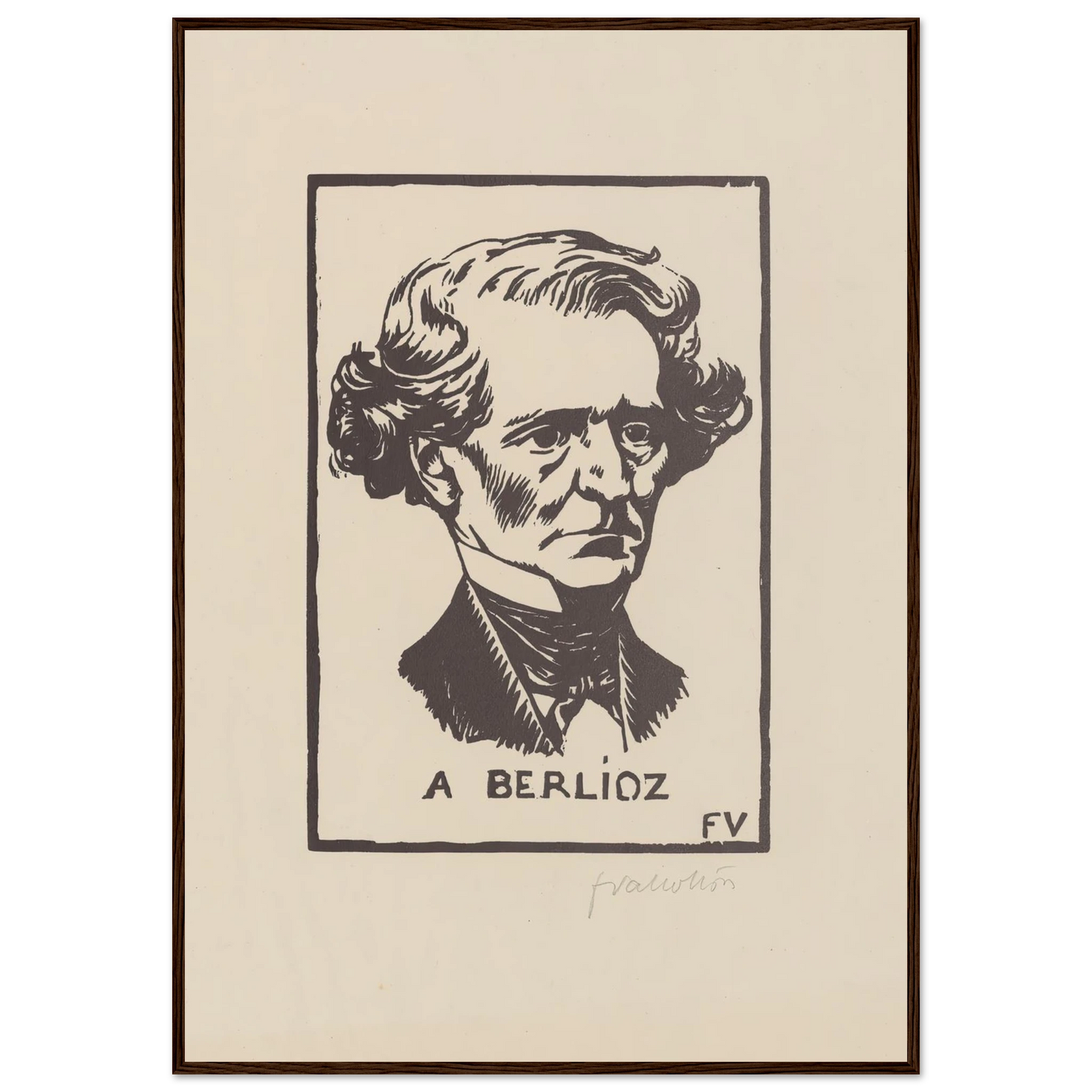 A Berlioz (1891) Art Print | Felix Vallotton - Framed Poster - 30x40 cm / 12x16″ - Black frame