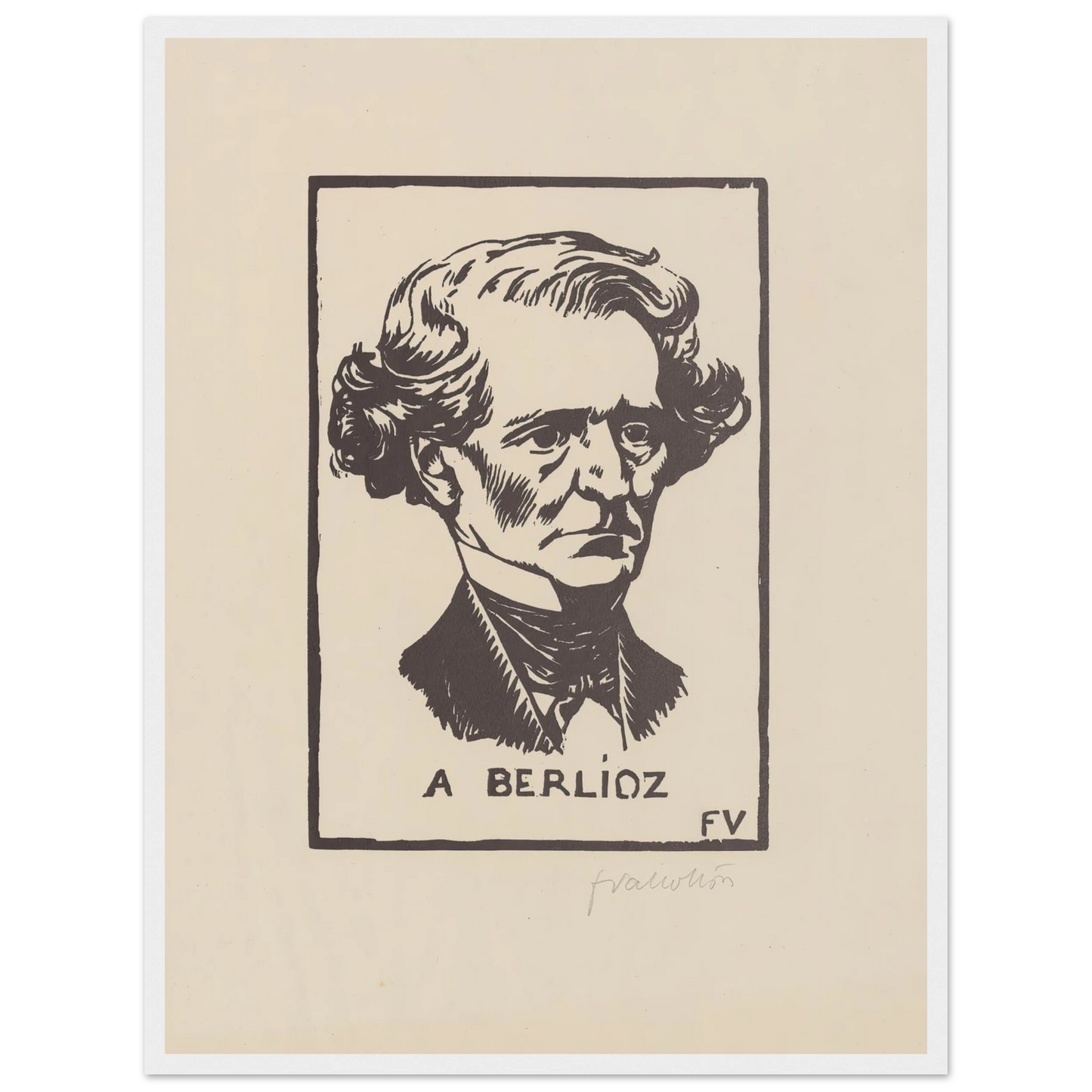 A Berlioz (1891) Art Print | Felix Vallotton - Framed Poster - 30x40 cm / 12x16″ - Black frame