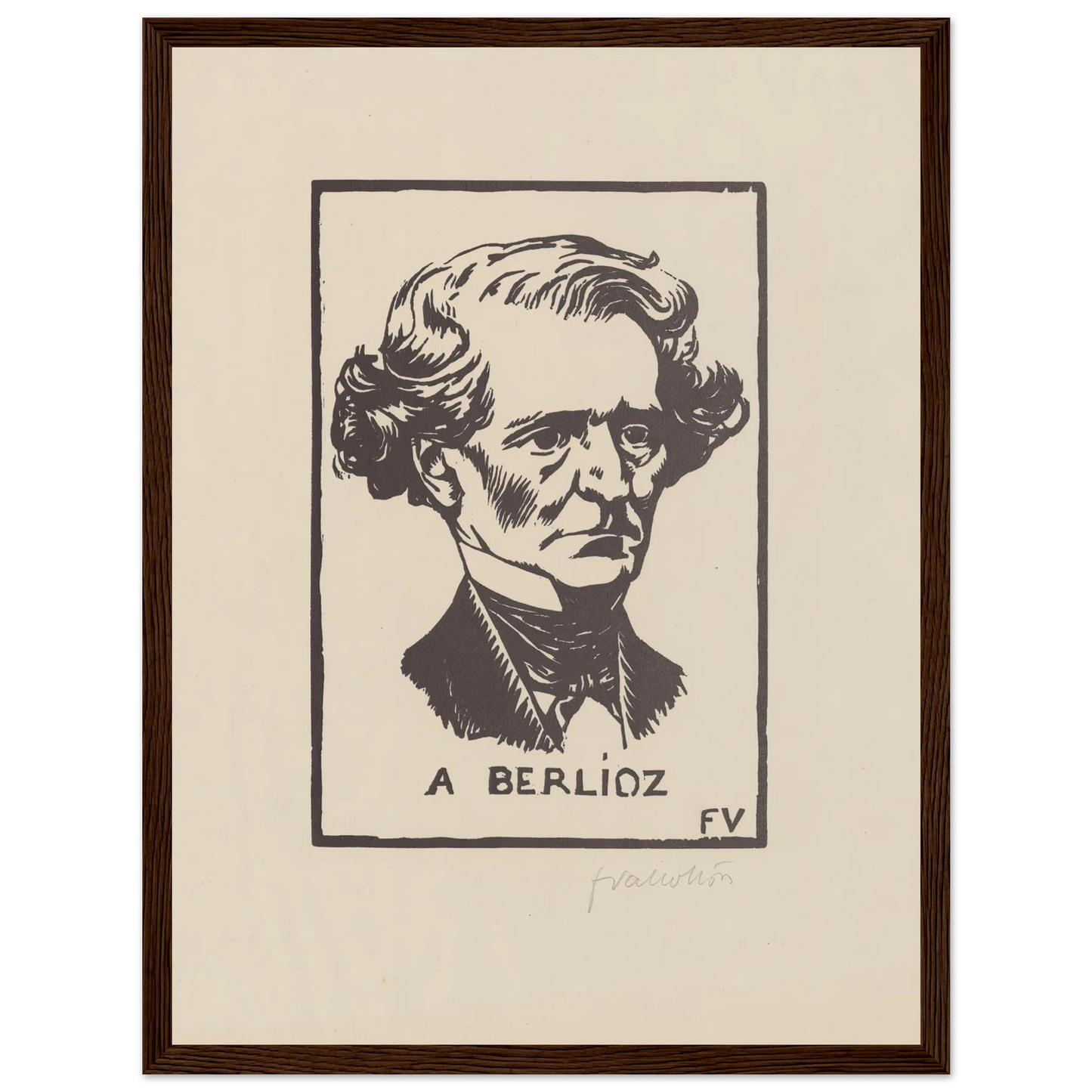 A Berlioz (1891) Art Print | Felix Vallotton - Framed Poster - 30x40 cm / 12x16″ - Black frame