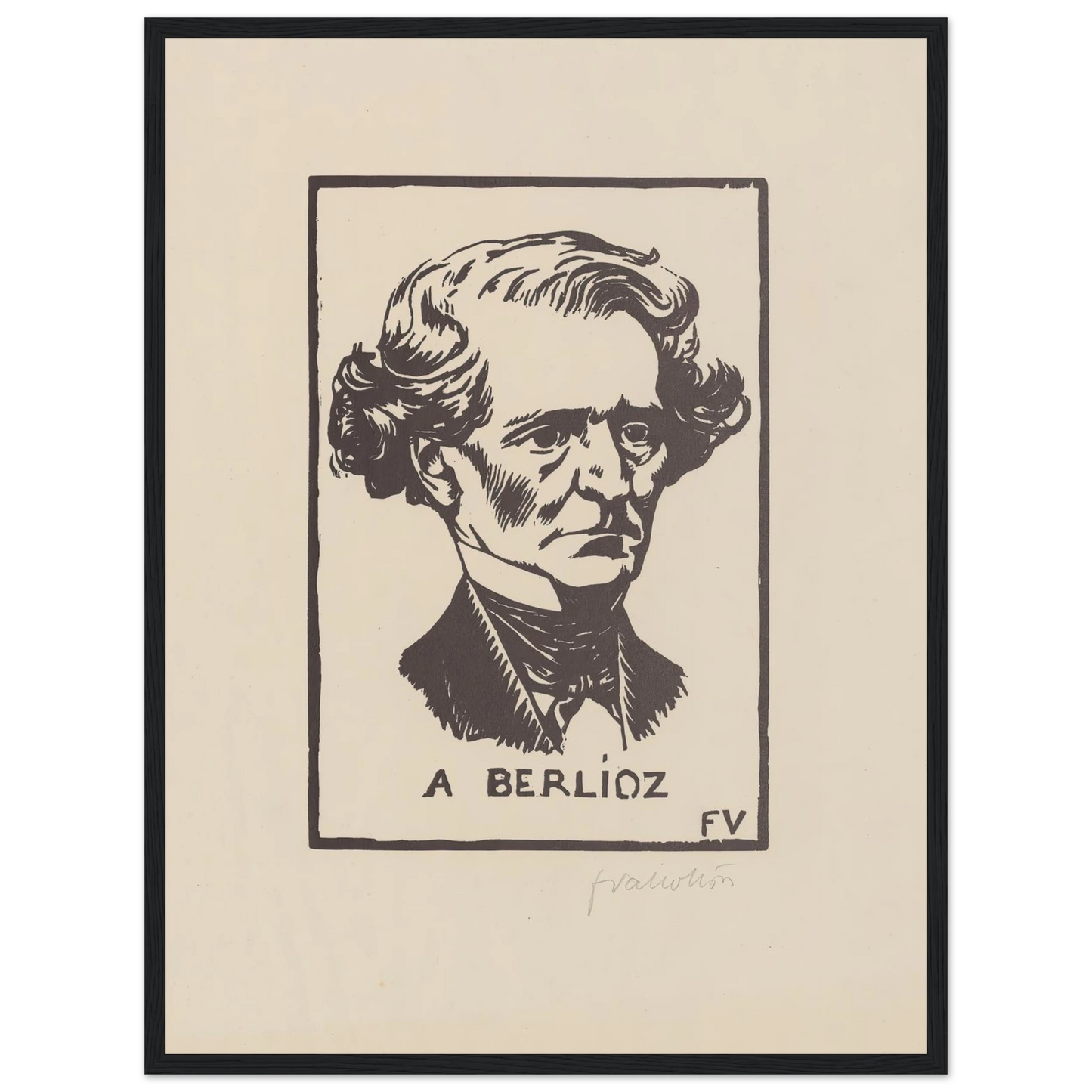 A Berlioz (1891) Art Print | Felix Vallotton - Framed Poster - 30x40 cm / 12x16″ - Black frame