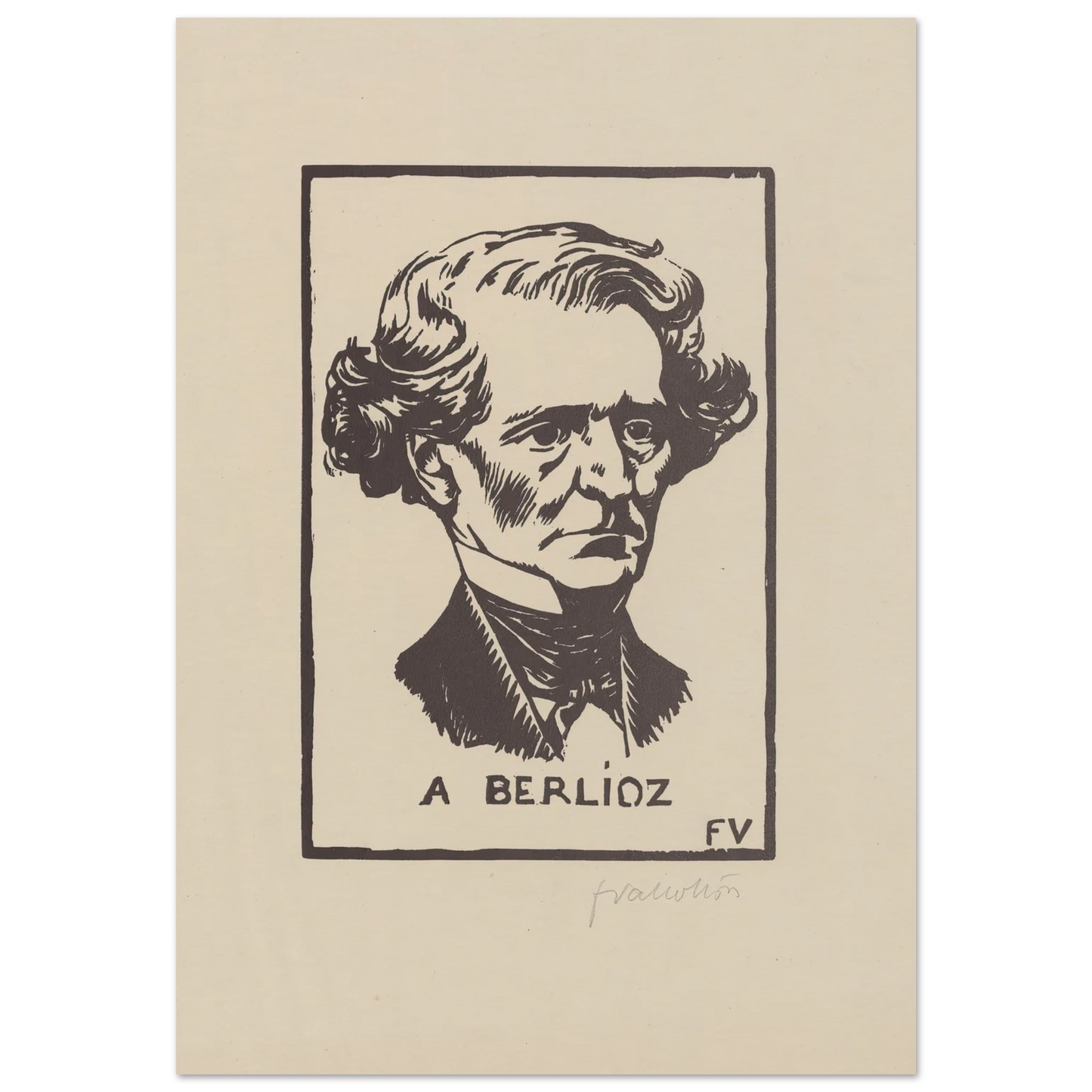 A Berlioz (1891) Art Print | Felix Vallotton - Framed Poster - 30x40 cm / 12x16″ - Black frame