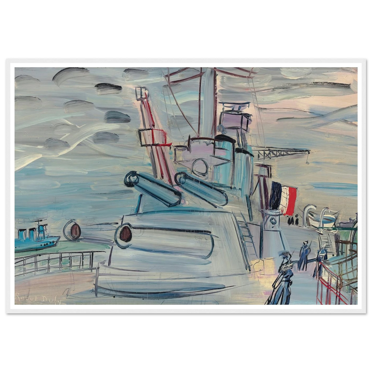 A bord de la flotte (1939) Art Print | Raoul Dufy - Framed Poster - 70x100 cm / 28x40″ - Black frame