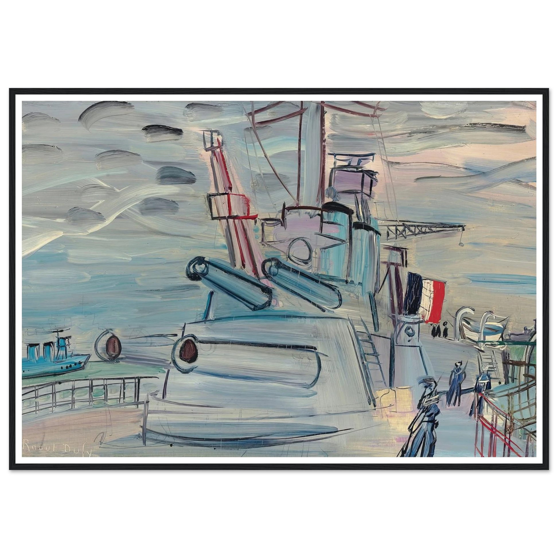 A bord de la flotte (1939) Art Print | Raoul Dufy - Framed Poster - 70x100 cm / 28x40″ - Black frame