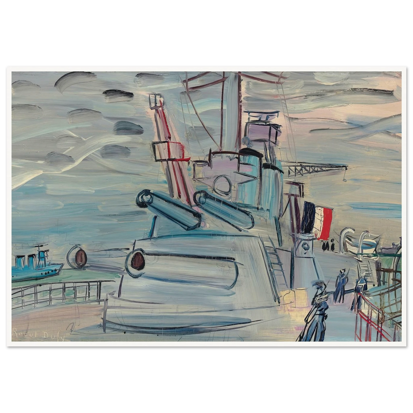 A bord de la flotte (1939) Art Print | Raoul Dufy - Framed Poster - 70x100 cm / 28x40″ - Black frame