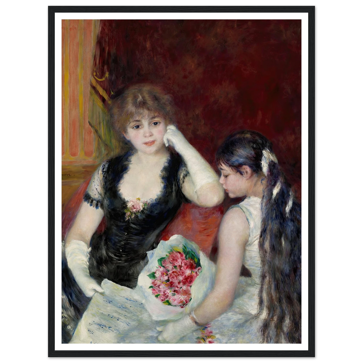 A box at the theater (At the concert) (1880) Art Print | Pierre Auguste Renoir - Framed Poster - 30x40 cm / 12x16″ - Black frame