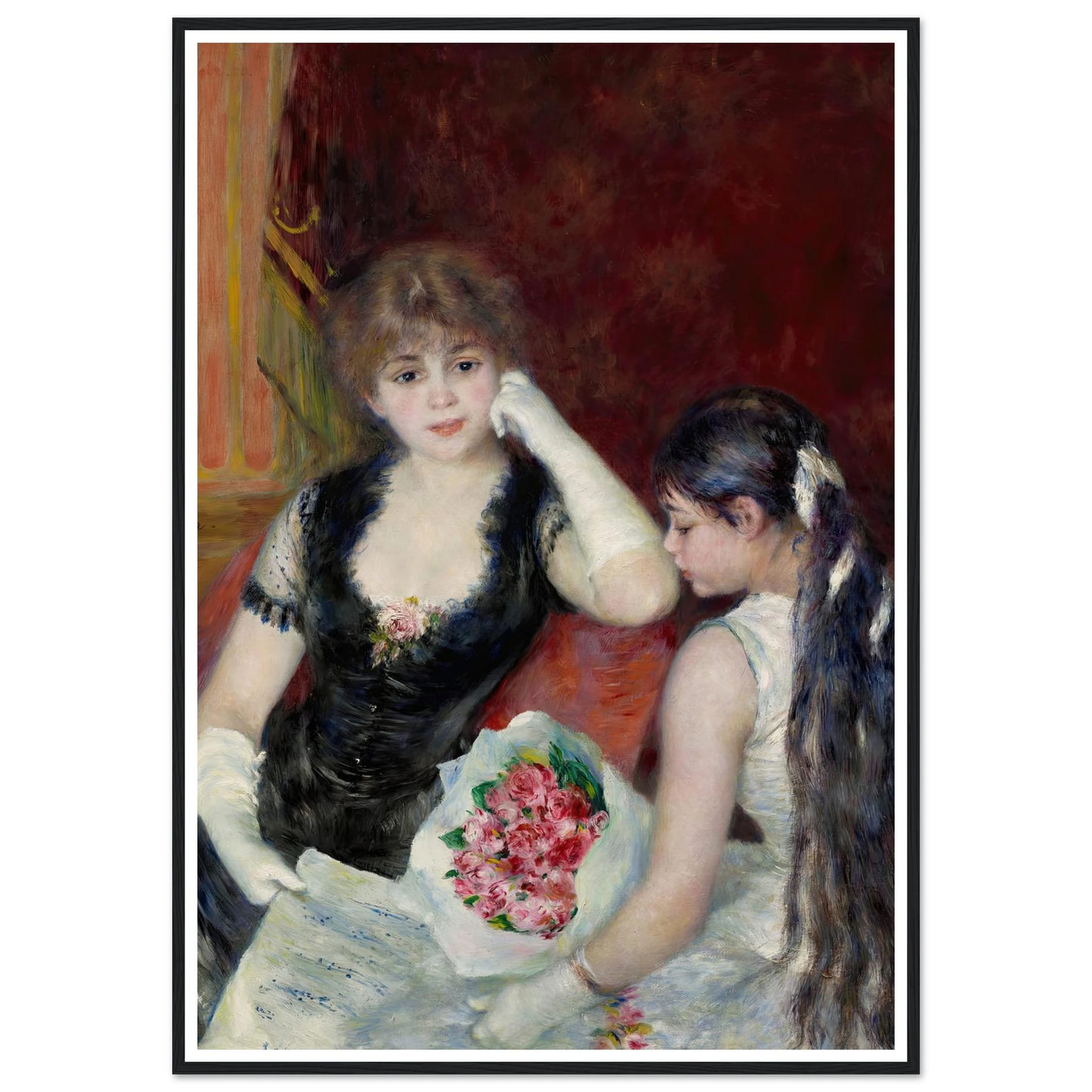 A box at the theater (At the concert) (1880) Art Print | Pierre Auguste Renoir - Framed Poster - 30x40 cm / 12x16″ - Black frame