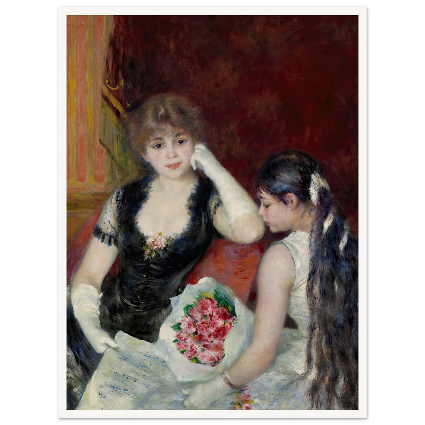 A box at the theater (At the concert) (1880) Art Print | Pierre Auguste Renoir - Framed Poster - 30x40 cm / 12x16″ - Black frame