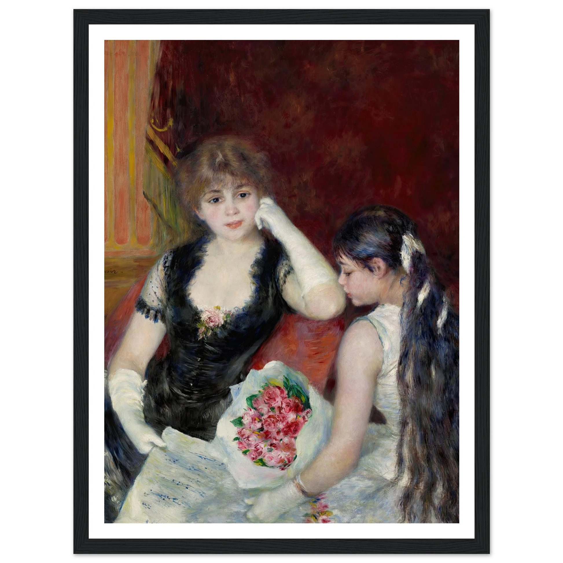 A box at the theater (At the concert) (1880) Art Print | Pierre Auguste Renoir - Framed Poster - 30x40 cm / 12x16″ - Black frame