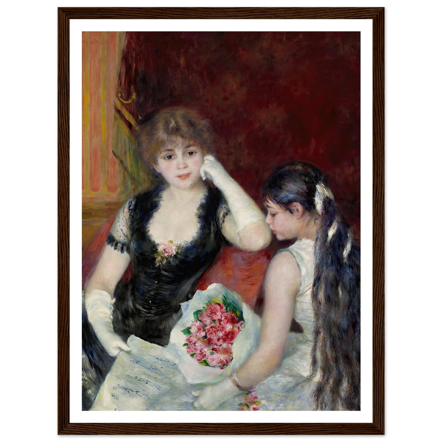 A box at the theater (At the concert) (1880) Art Print | Pierre Auguste Renoir - Framed Poster - 30x40 cm / 12x16″ - Black frame