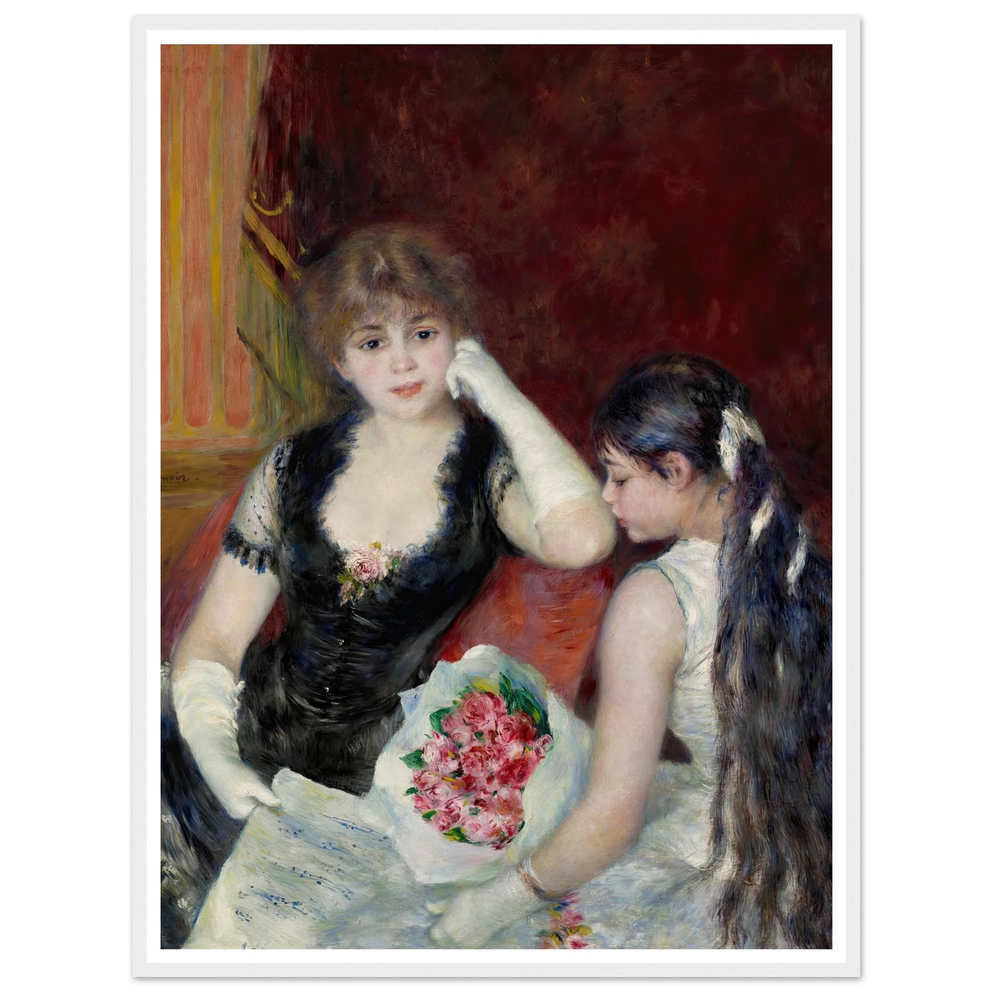 A box at the theater (At the concert) (1880) Art Print | Pierre Auguste Renoir - Framed Poster - 30x40 cm / 12x16″ - Black frame