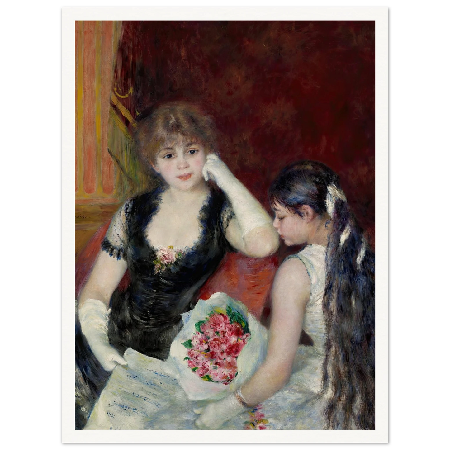 A box at the theater (At the concert) (1880) Art Print | Pierre Auguste Renoir - Framed Poster - 30x40 cm / 12x16″ - Black frame