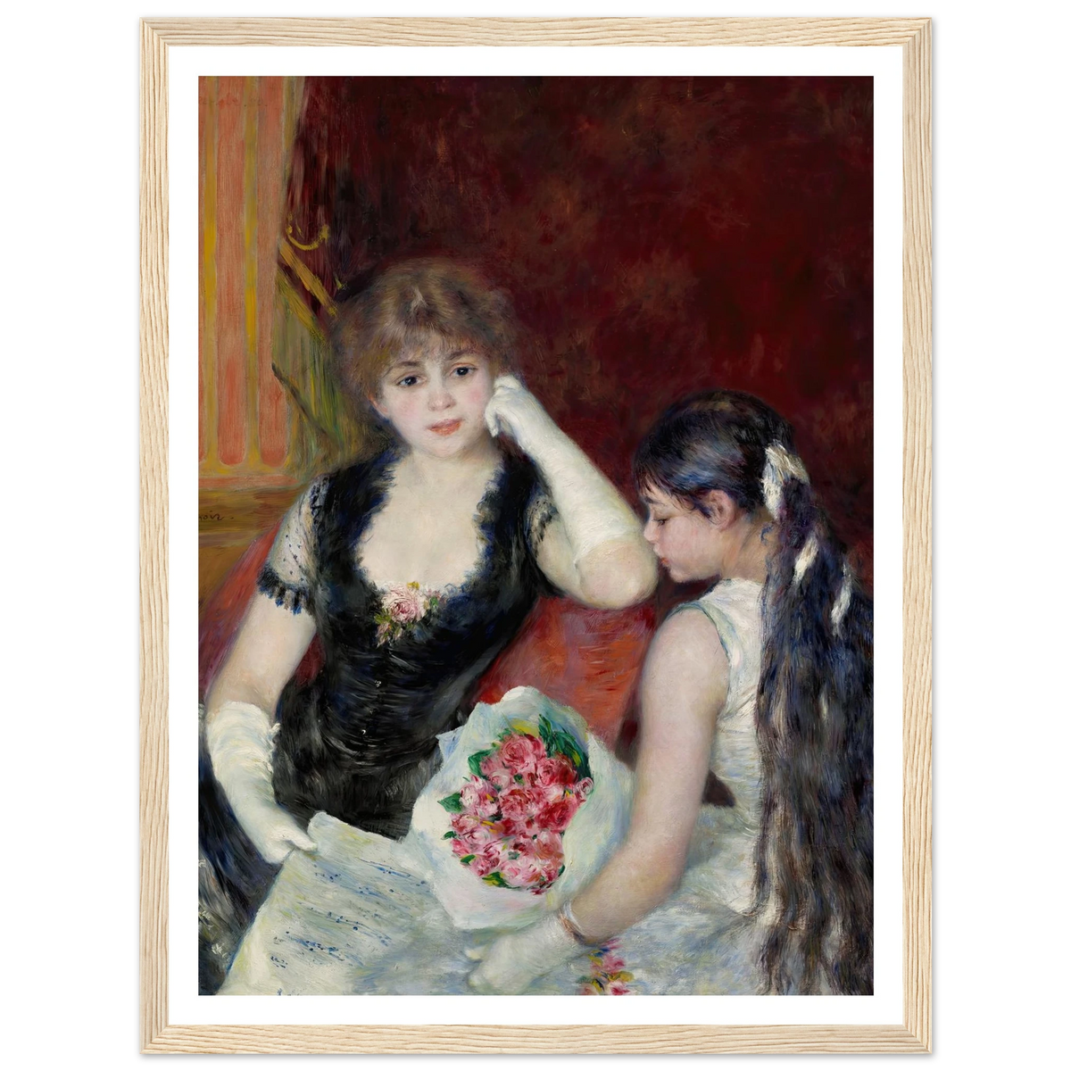 A box at the theater (At the concert) (1880) Art Print | Pierre Auguste Renoir - Framed Poster - 30x40 cm / 12x16″ - Black frame
