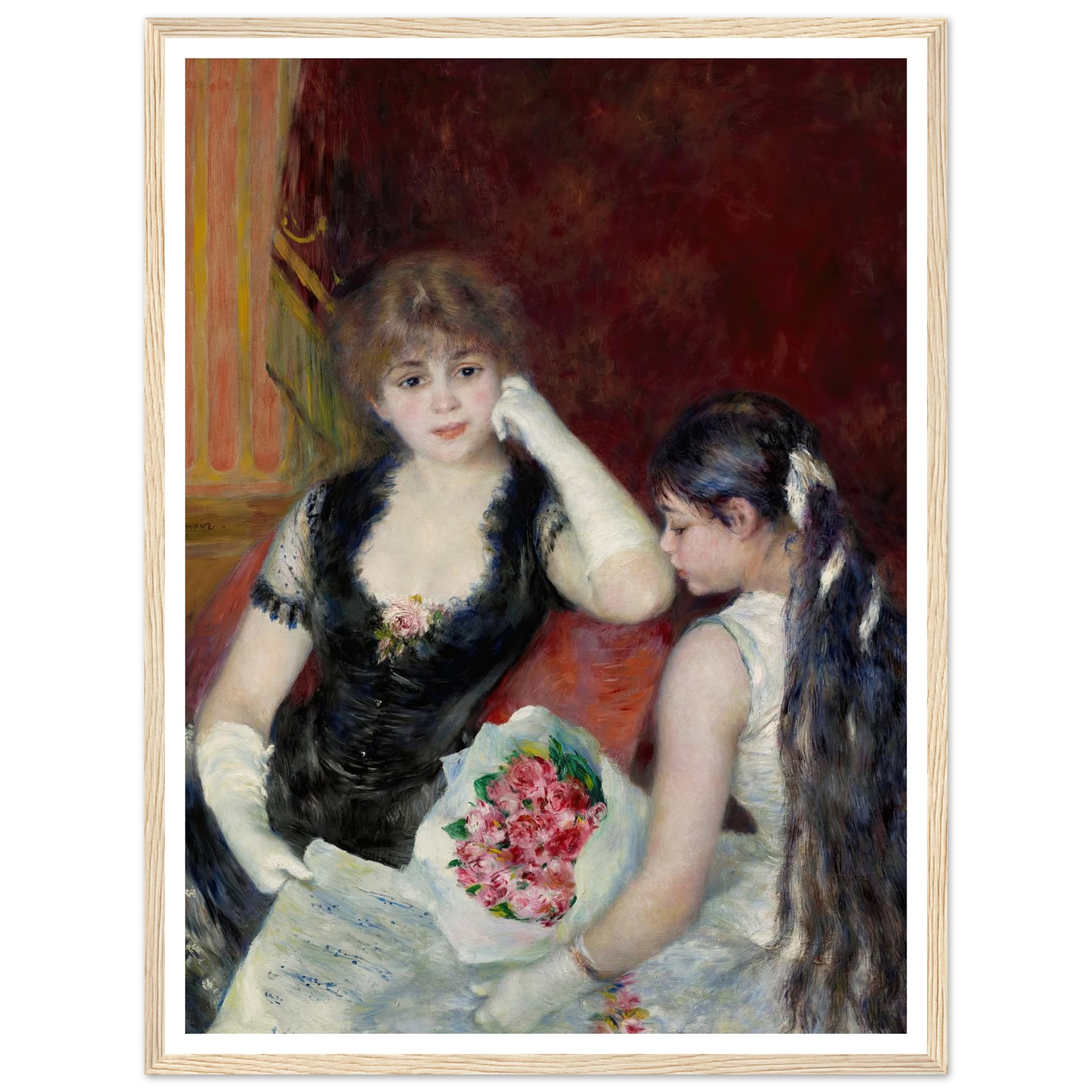 A box at the theater (At the concert) (1880) Art Print | Pierre Auguste Renoir - Framed Poster - 30x40 cm / 12x16″ - Black frame