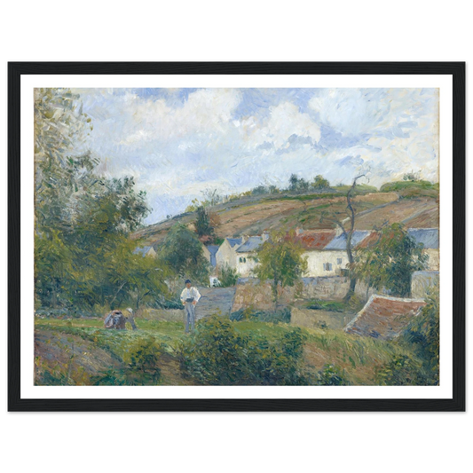 A Corner of l’Hermitage, Pontoise (1878) Art Print | Camille Pissarro - Framed Poster - 30x40 cm / 12x16″ - Black frame