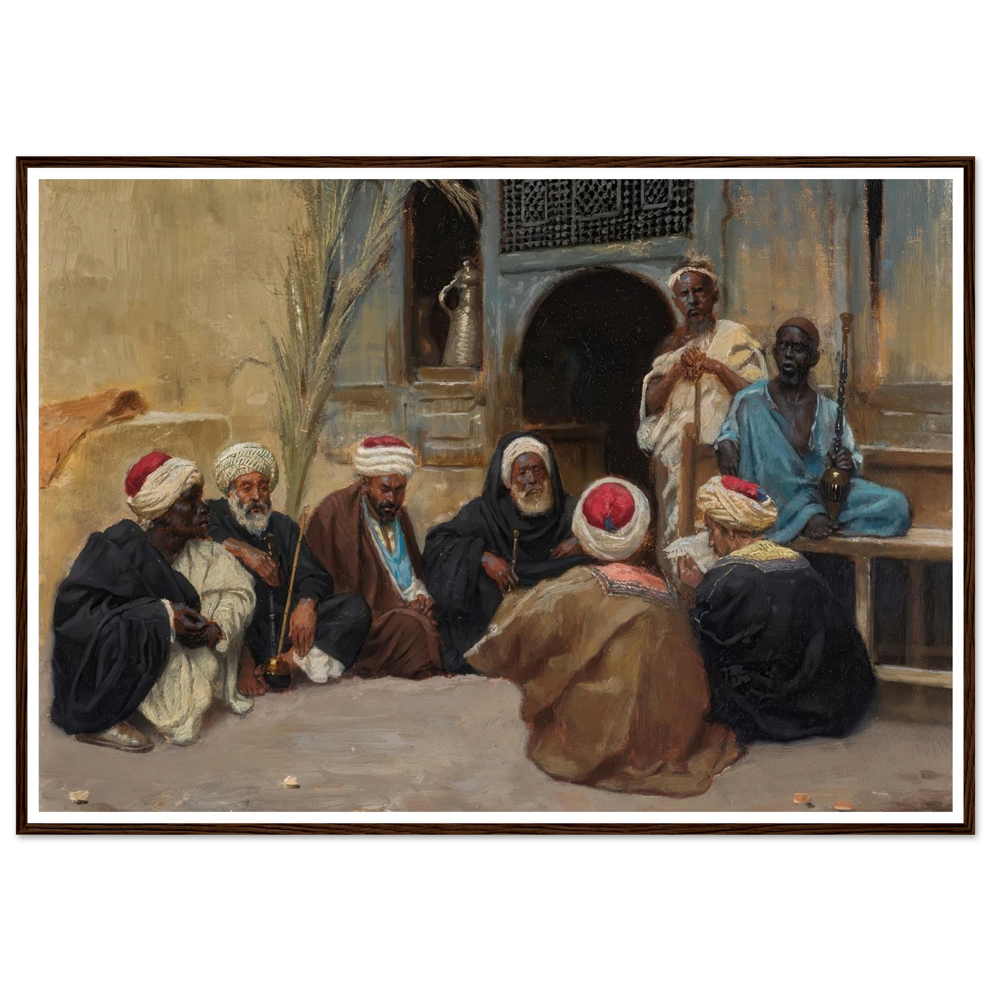 A Council Of Elders Art Print | Ludwig Deutsch - Framed Poster - 30x40 cm / 12x16″ - Black frame