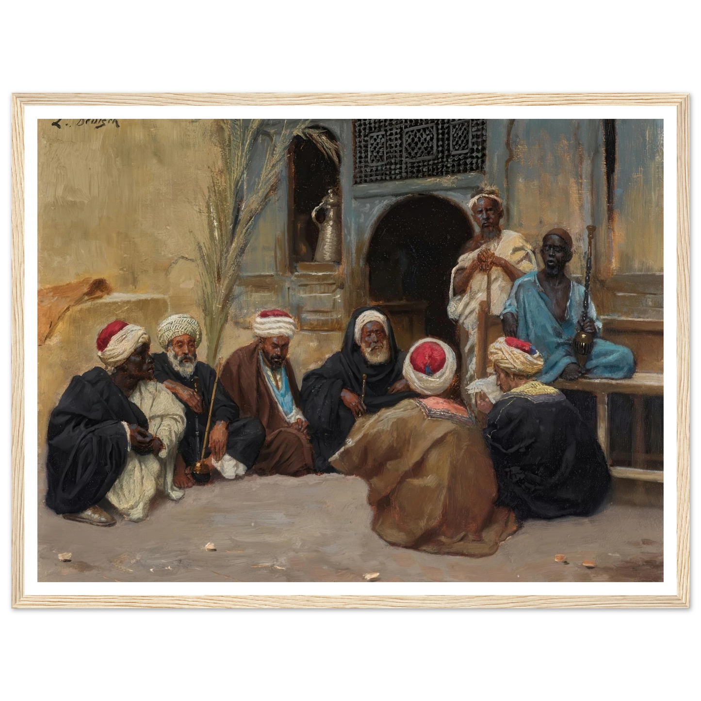 A Council Of Elders Art Print | Ludwig Deutsch - Framed Poster - 30x40 cm / 12x16″ - Black frame