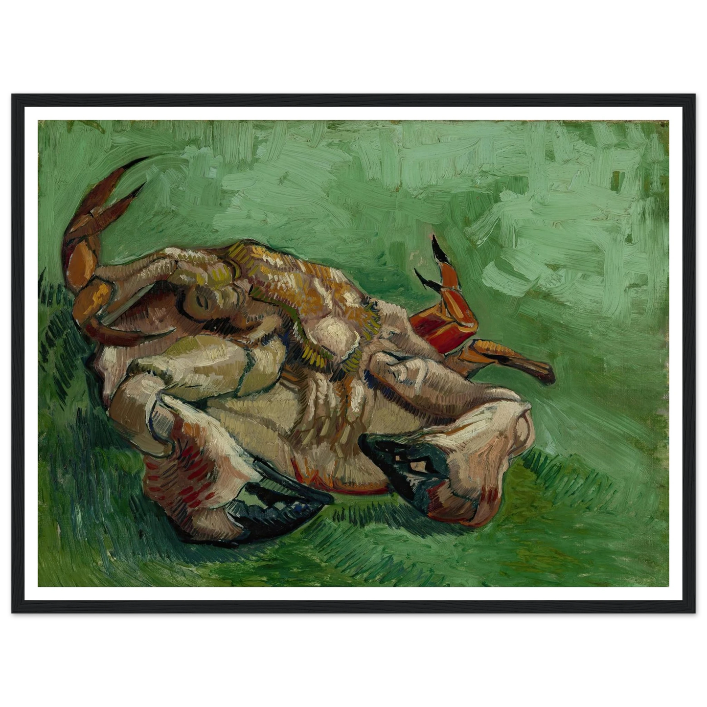 A crab on its back (1888) Art Print | Vincent van Gogh - Framed Poster - 30x40 cm / 12x16″ - Black frame