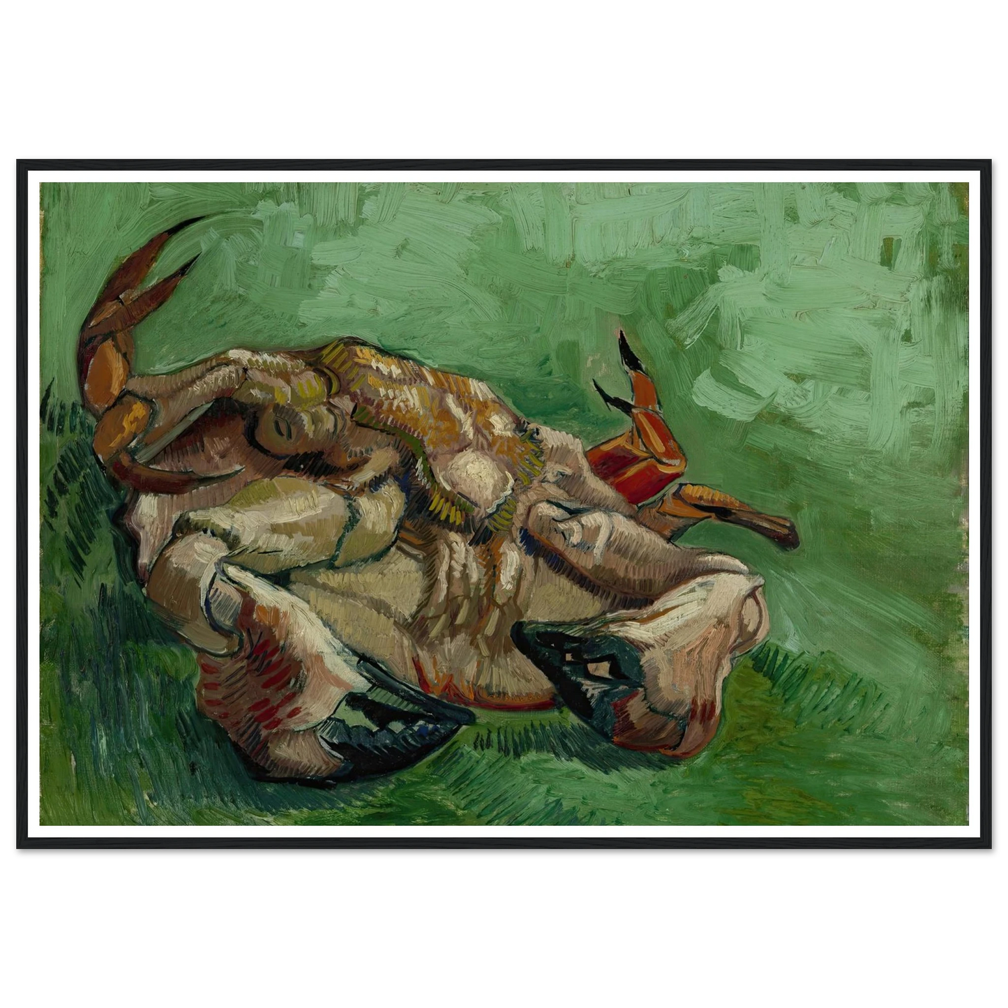 A crab on its back (1888) Art Print | Vincent van Gogh - Framed Poster - 30x40 cm / 12x16″ - Black frame