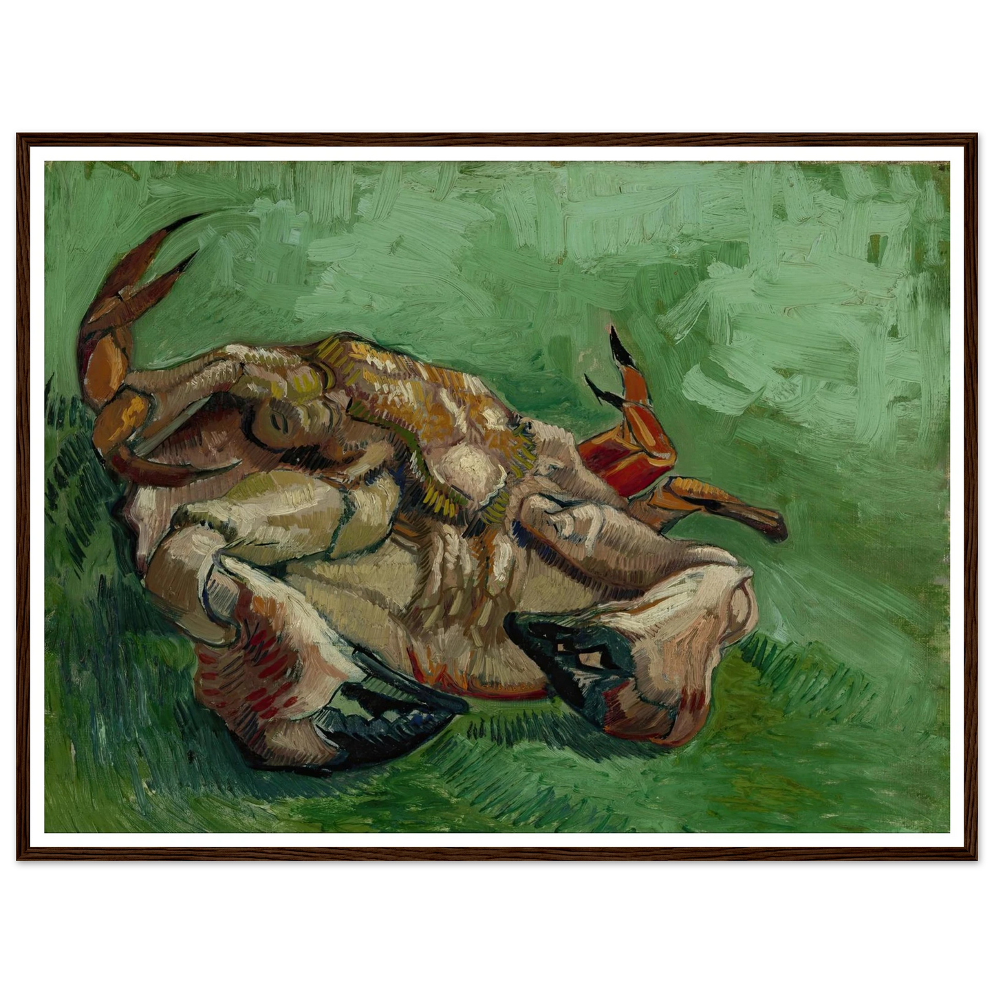 A crab on its back (1888) Art Print | Vincent van Gogh - Framed Poster - 30x40 cm / 12x16″ - Black frame