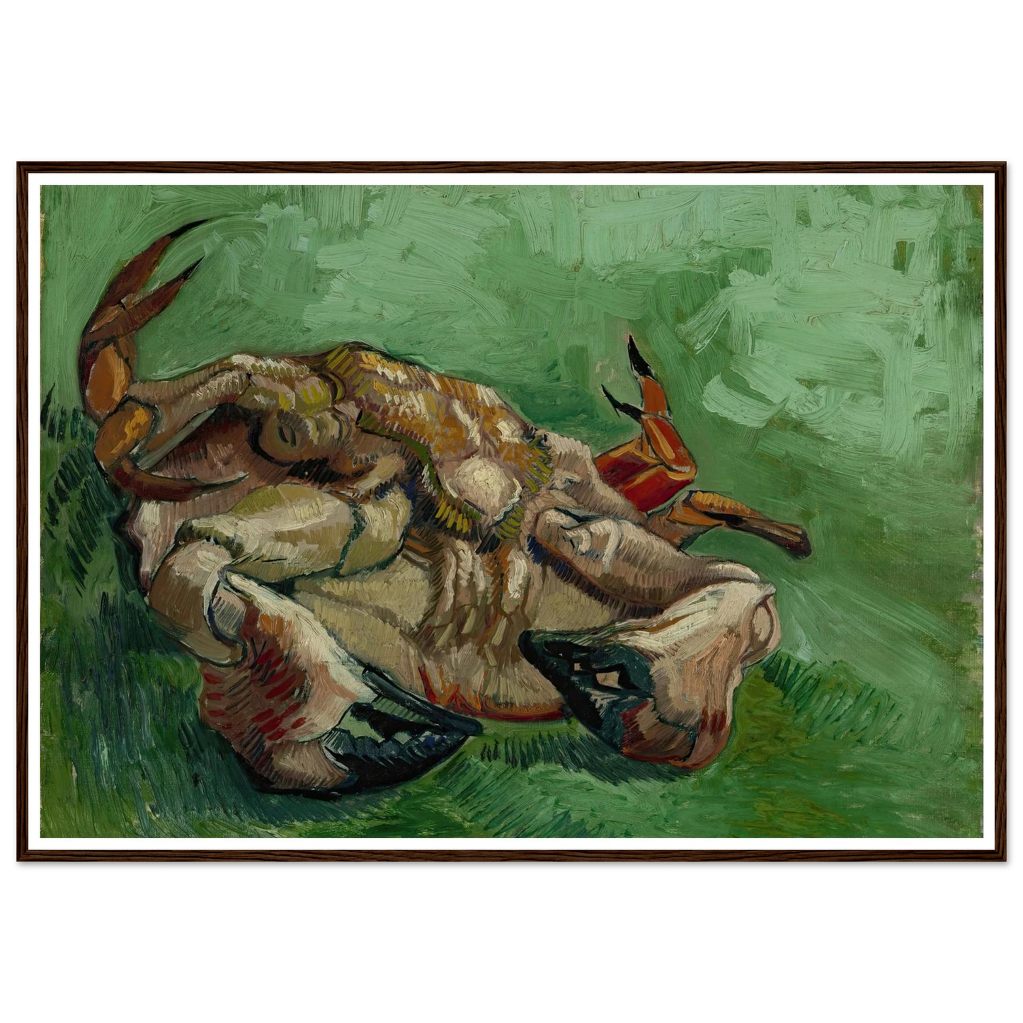 A crab on its back (1888) Art Print | Vincent van Gogh - Framed Poster - 30x40 cm / 12x16″ - Black frame